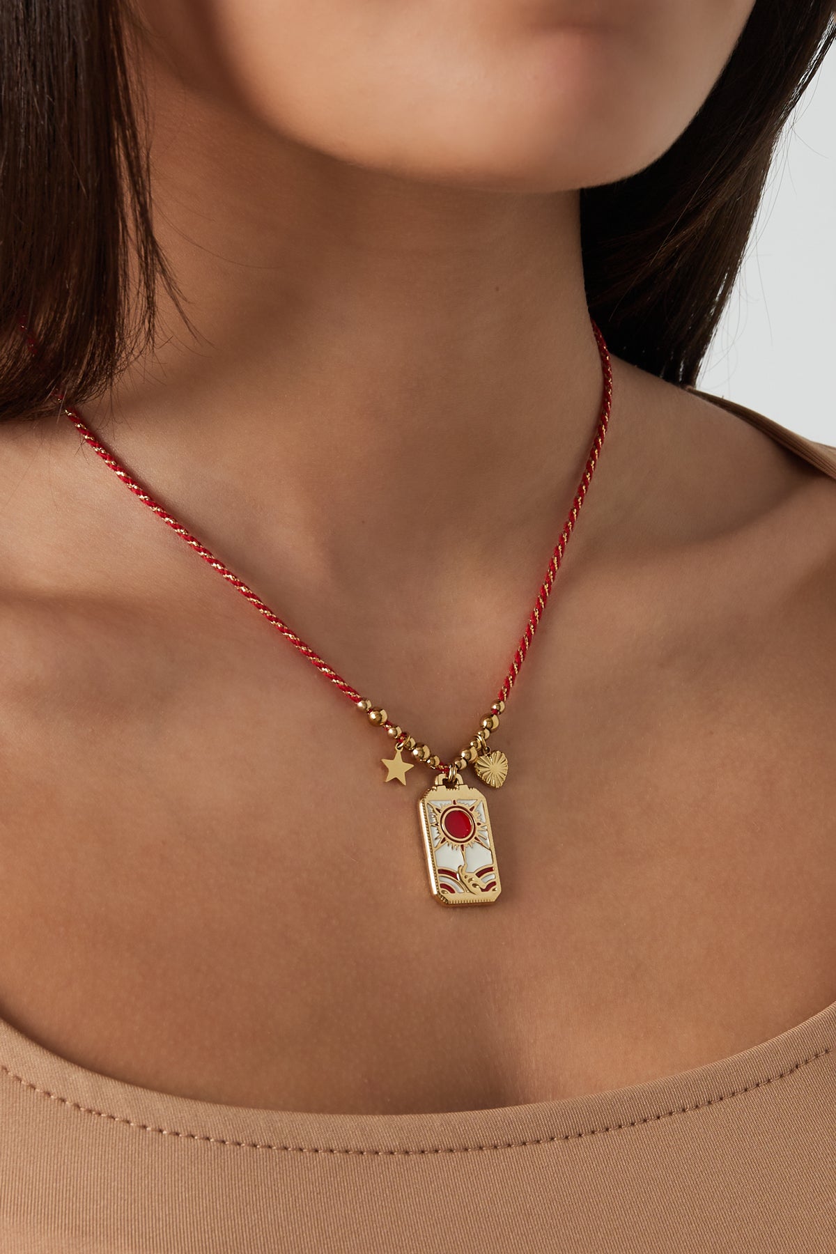 Halskette mit Eclipse-Charm - Roségold