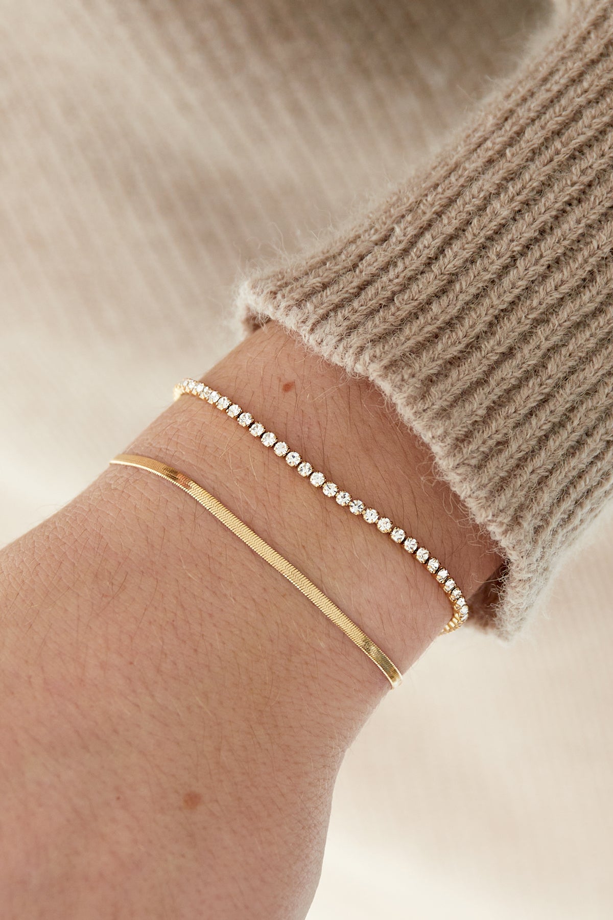 Doppeltes Armband mit Diamanten