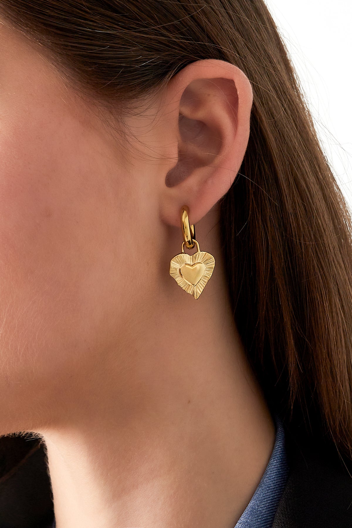 Ohrring „Gib mir Liebe“ - Goldfarben