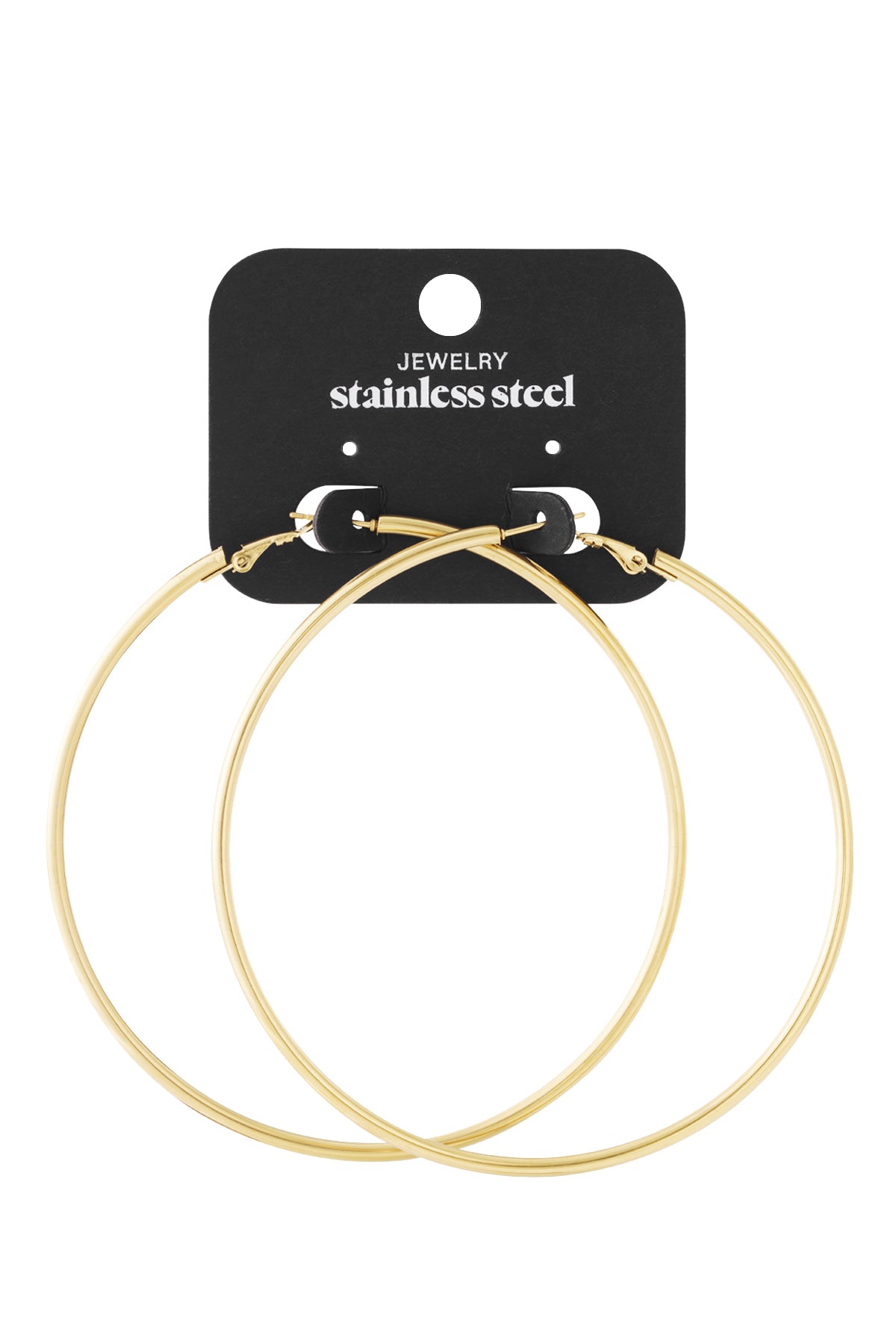 Einfache schmale Creolen – Goldfarbe - Goldfarbefarbe