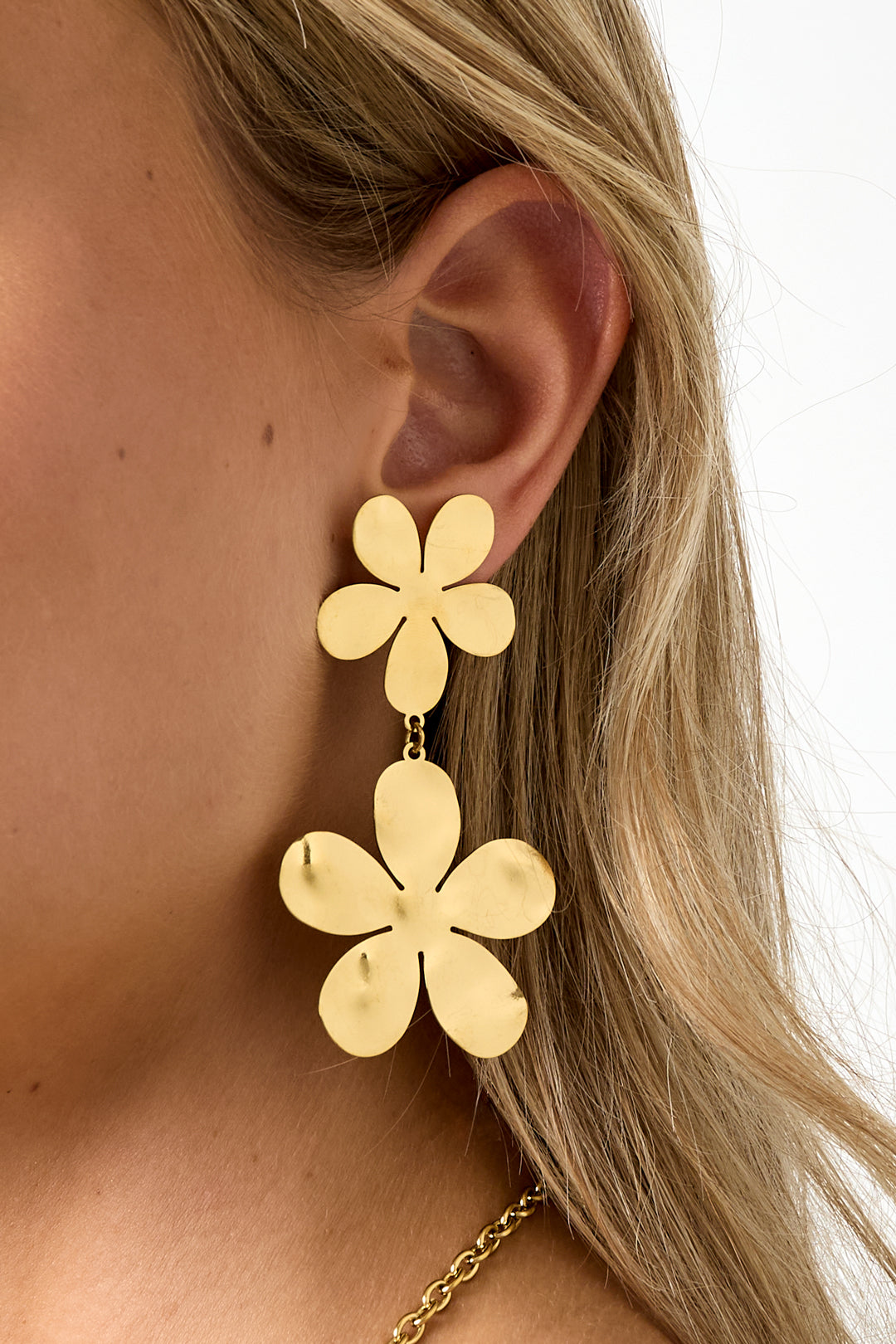 Edelstahl Tropfen Ohrringe Blume Casual Täglich Einfache Serie frauen schmuck