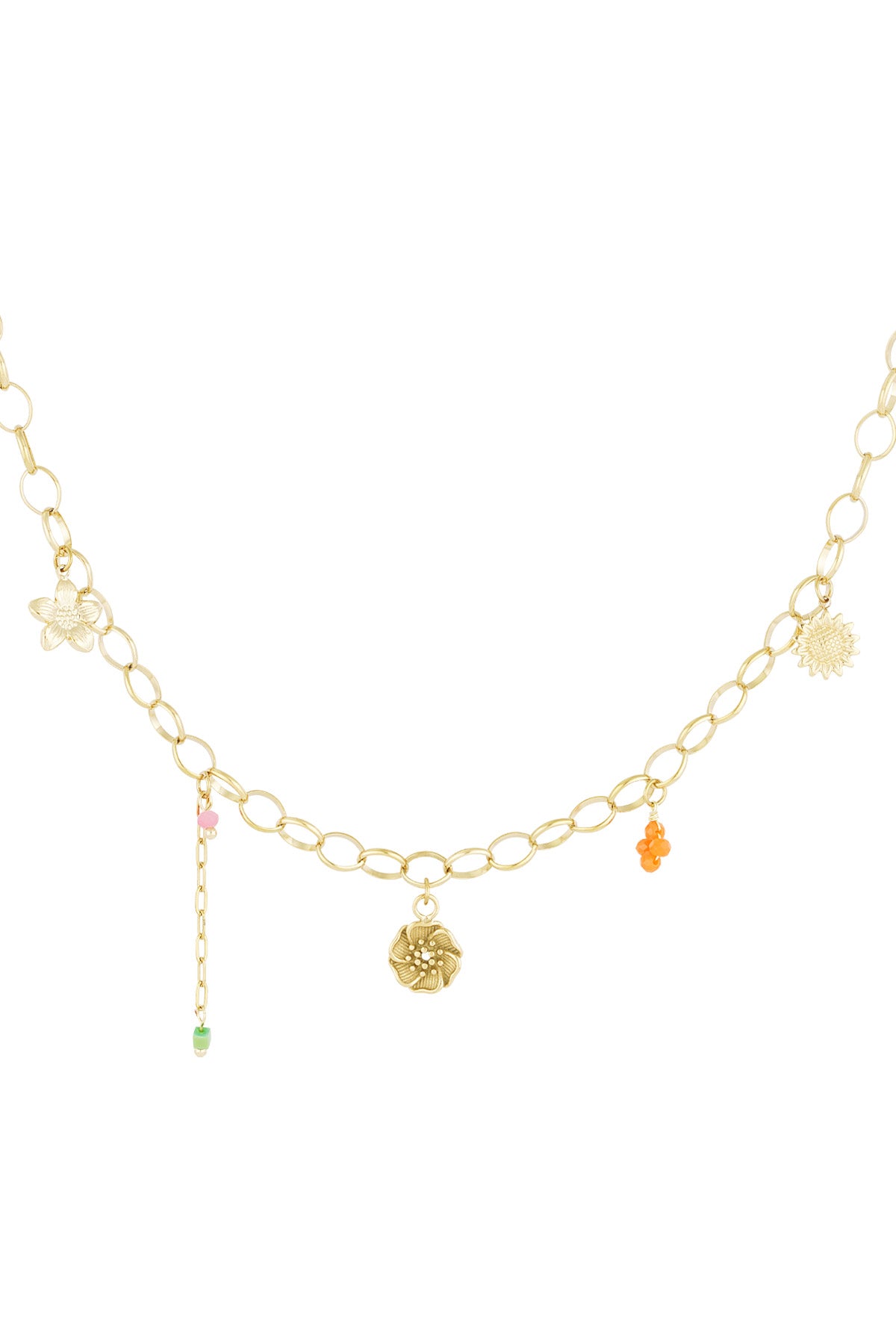 Halskette mit Frühlingsanhängern - Goldfarben