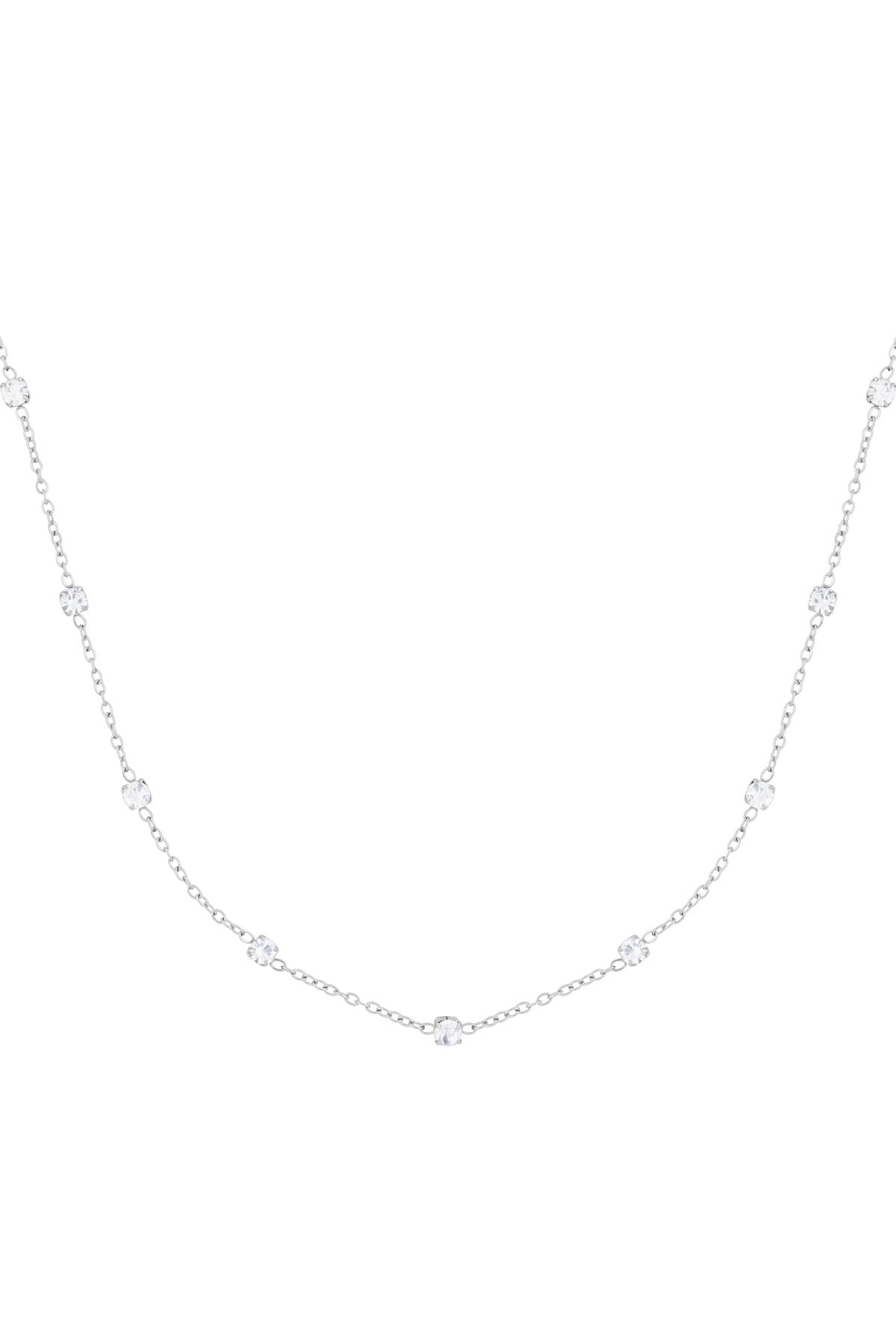 Diamant-Flüsterhalskette – Goldfarben