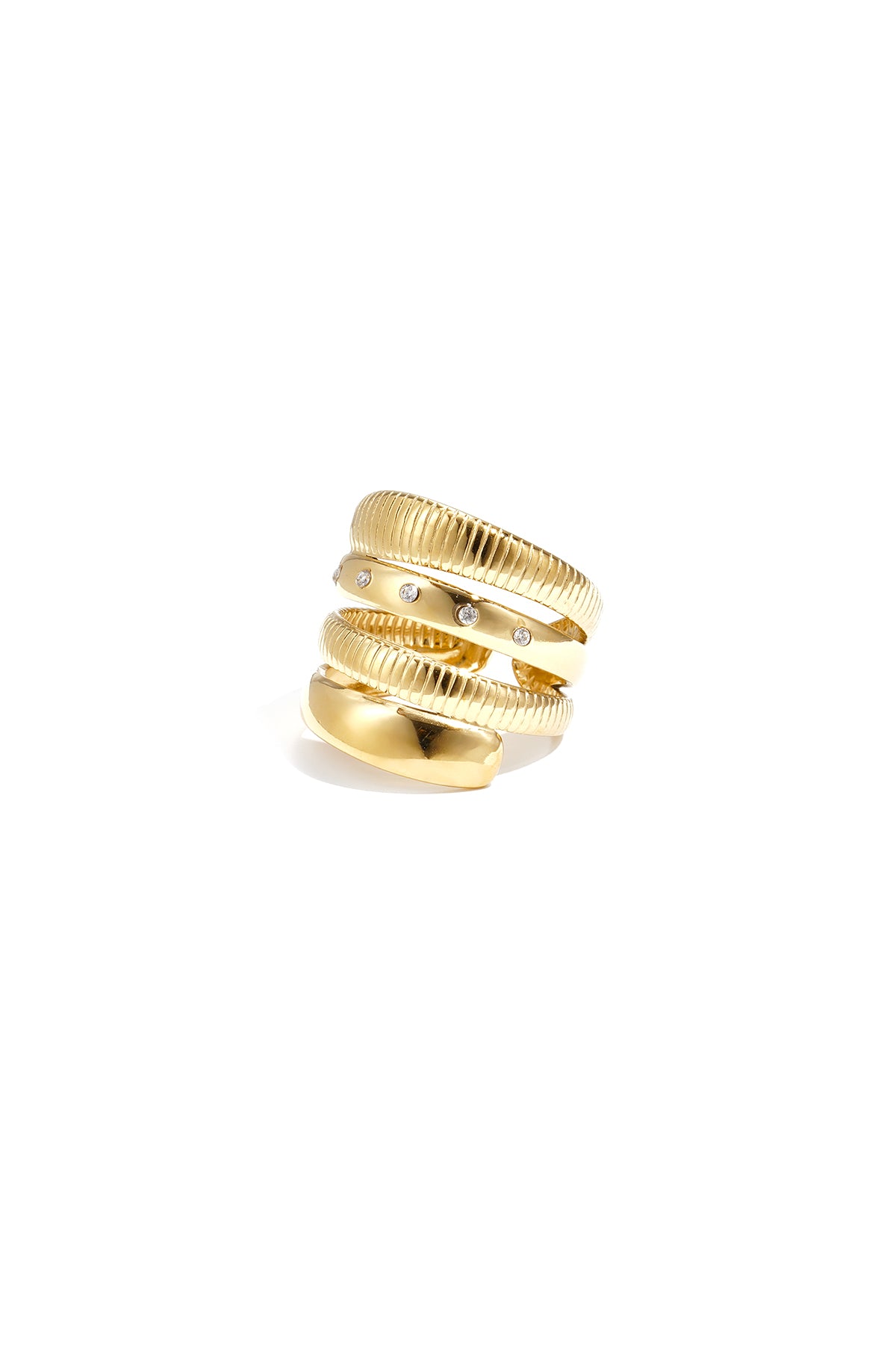 Mehrlagiger Ring mit Streifenmuster
