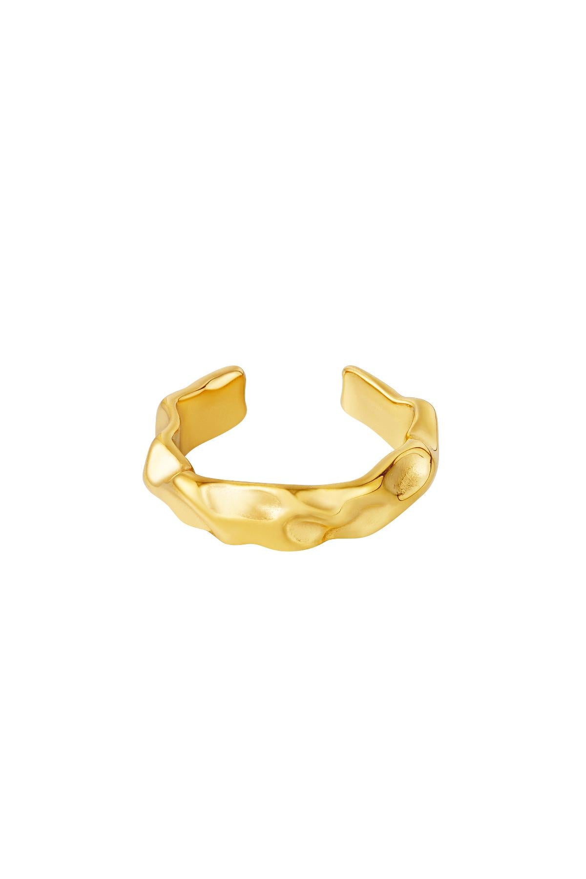 Organische Ringform Goldfarbe Edelstahl One size