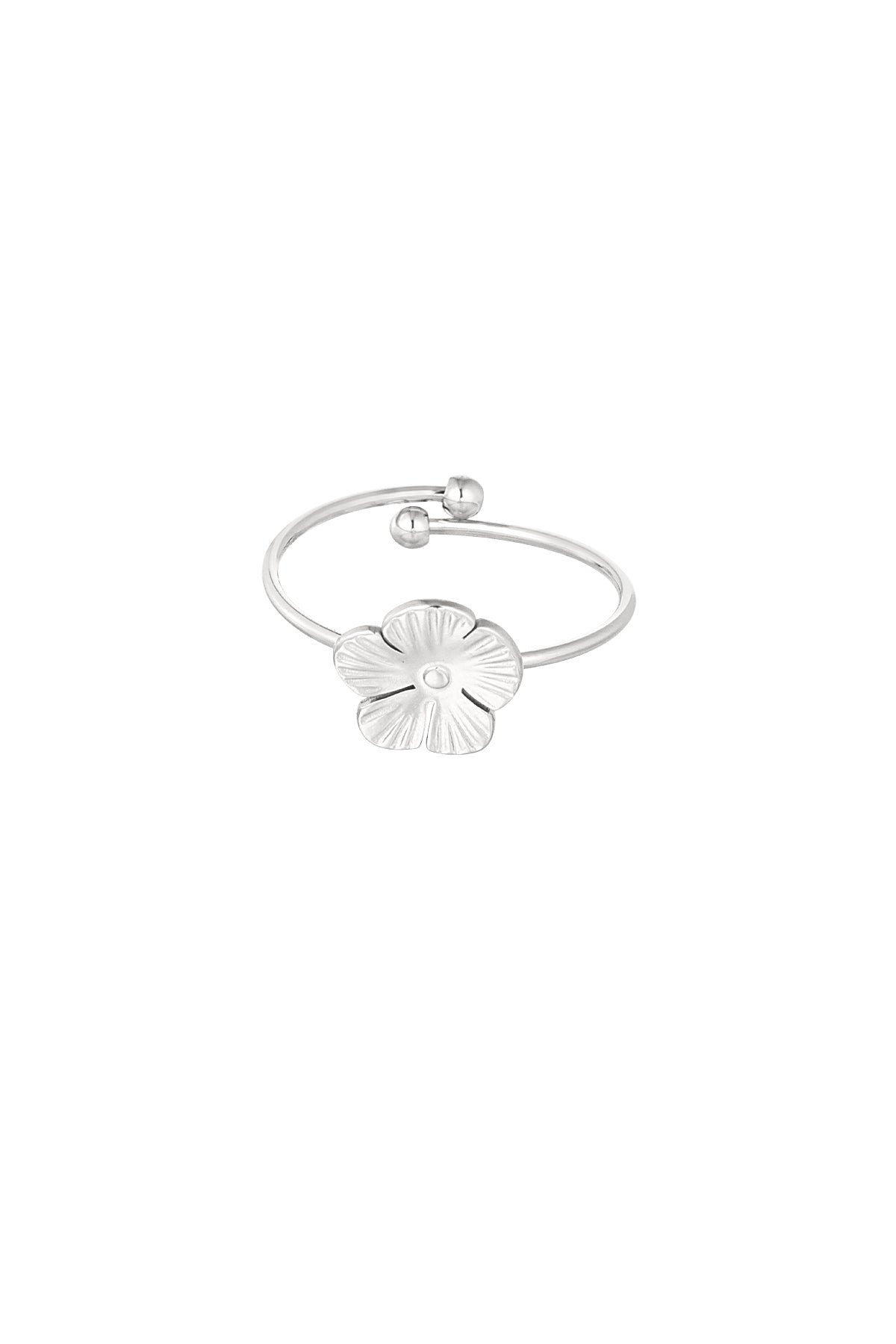 Ring mit süßer Blume – Goldfarbe - Goldfarbefarbe