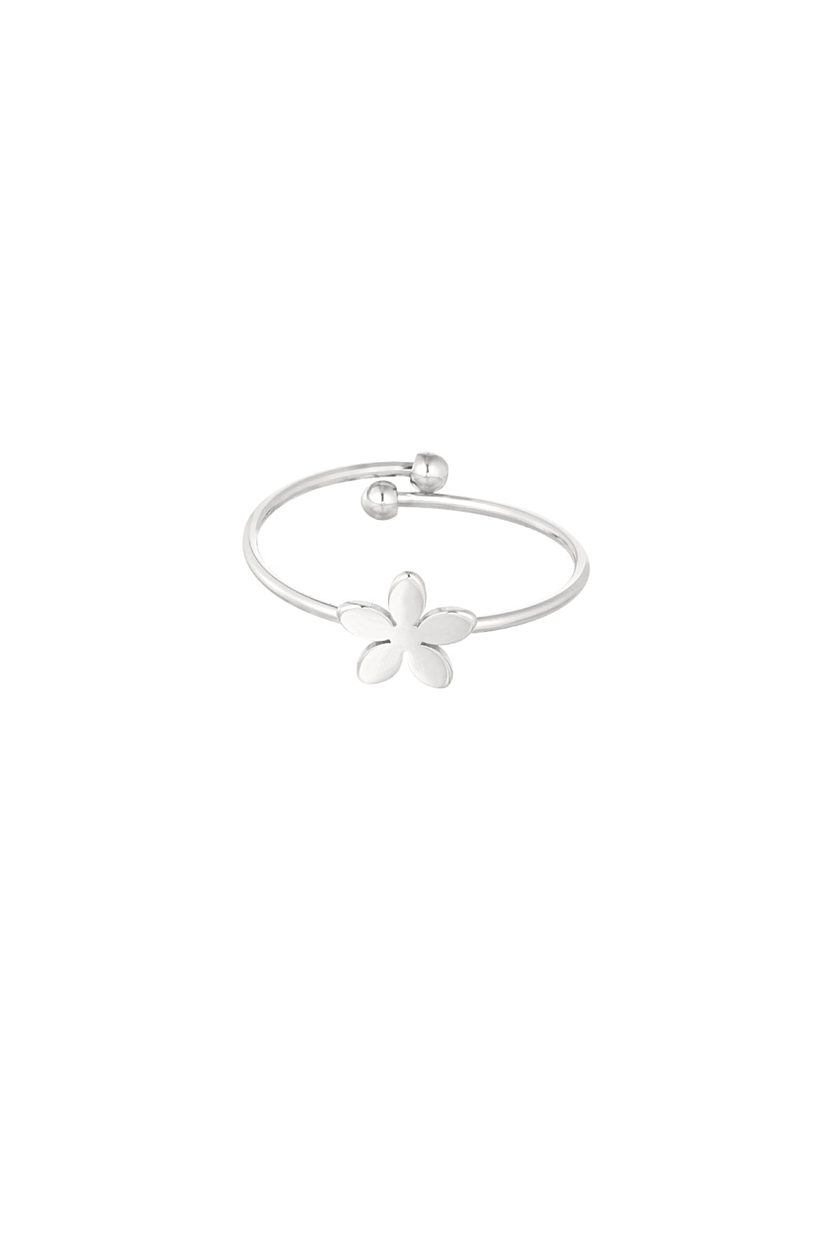 Einfarbiger Basic-Ring mit Blume