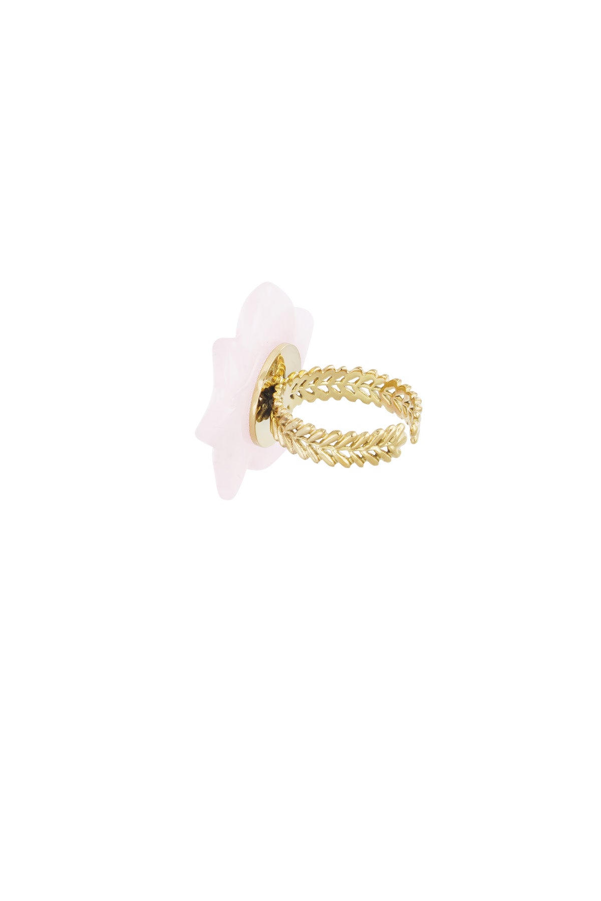 Ring mit floralem Glückseligkeitssymbol - Goldfarben