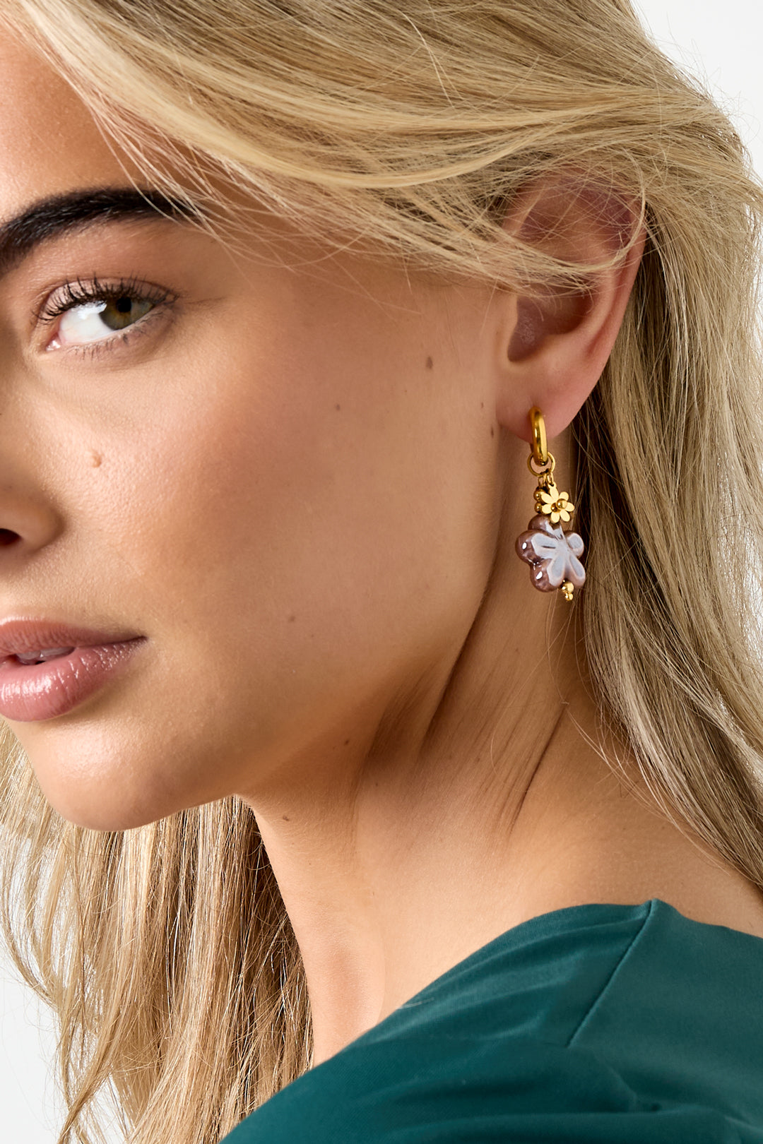 Edelstahl Tropfen Ohrringe Blume Täglich Täglich Einfache Serie frauen schmuck