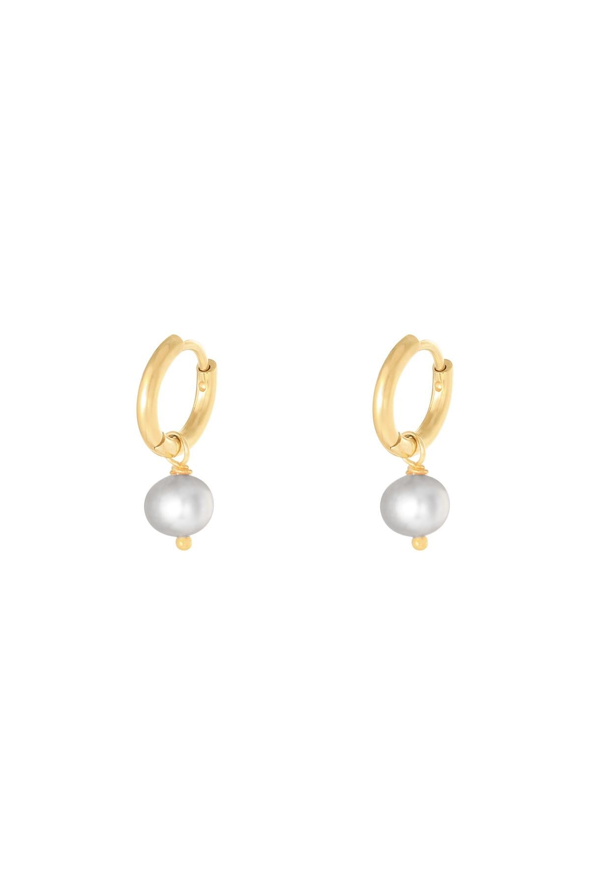 Ohrringe Pearl Of The Sea Grau Edelstahl