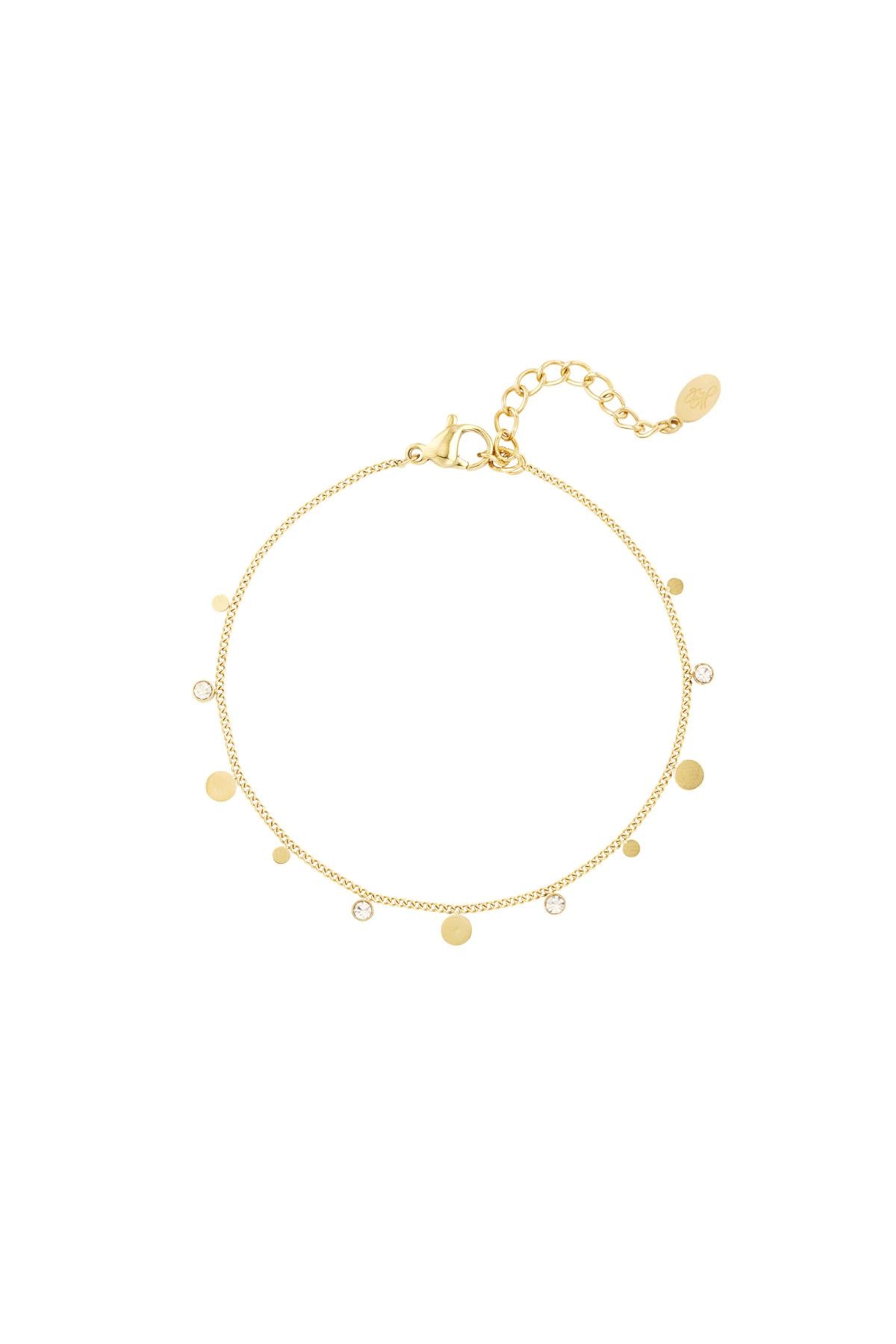 Armband einfach mit Strassdetails Goldfarbe Edelstahl