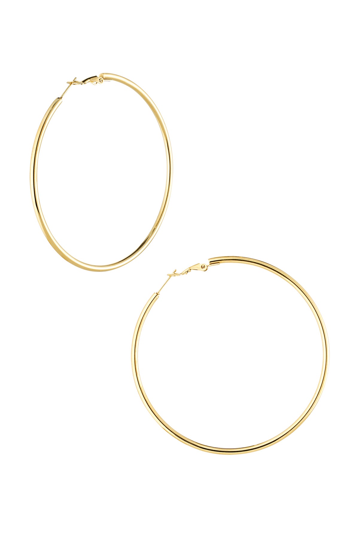 Basic Creolen mittel – Goldfarbe - Goldfarbefarbe