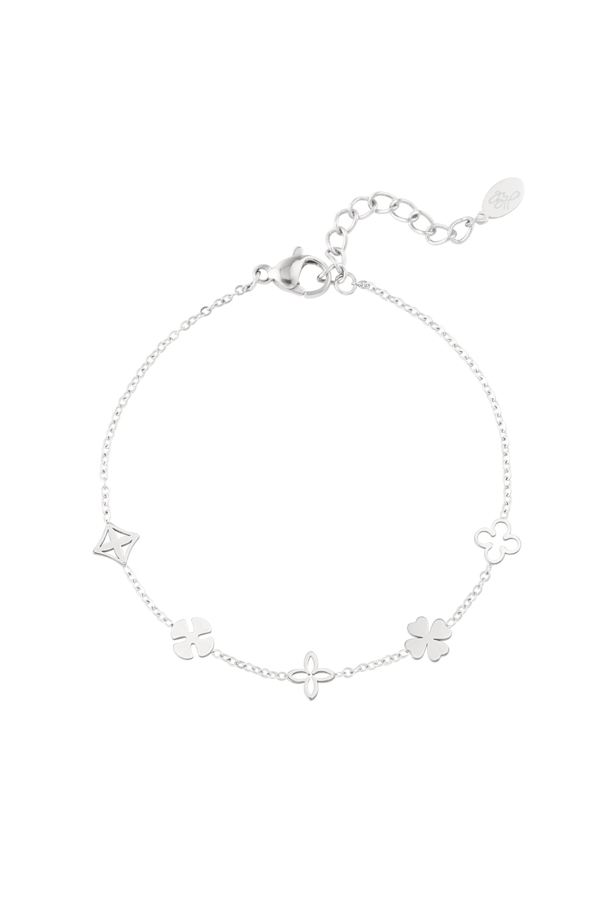Armband mit fünf Anhängern – Goldfarbe - Goldfarbefarbe