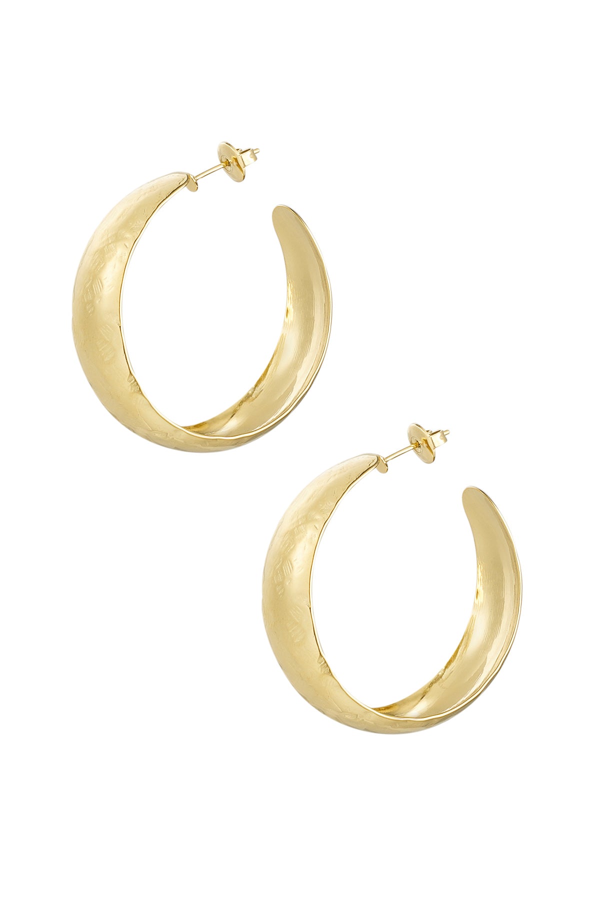Ohrringe mit dezenter Struktur – Goldfarbe - Goldfarbefarbe