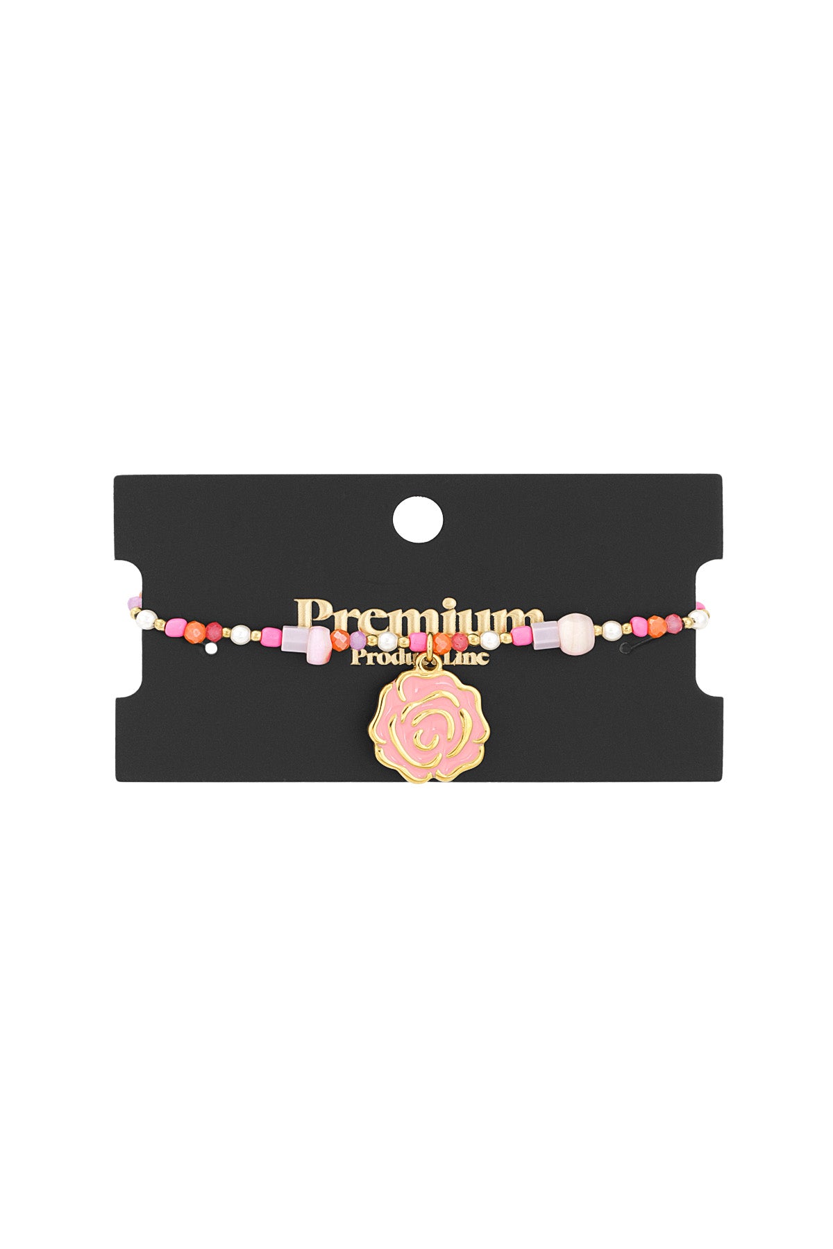 Perlenrosenarmband - Rosa- und