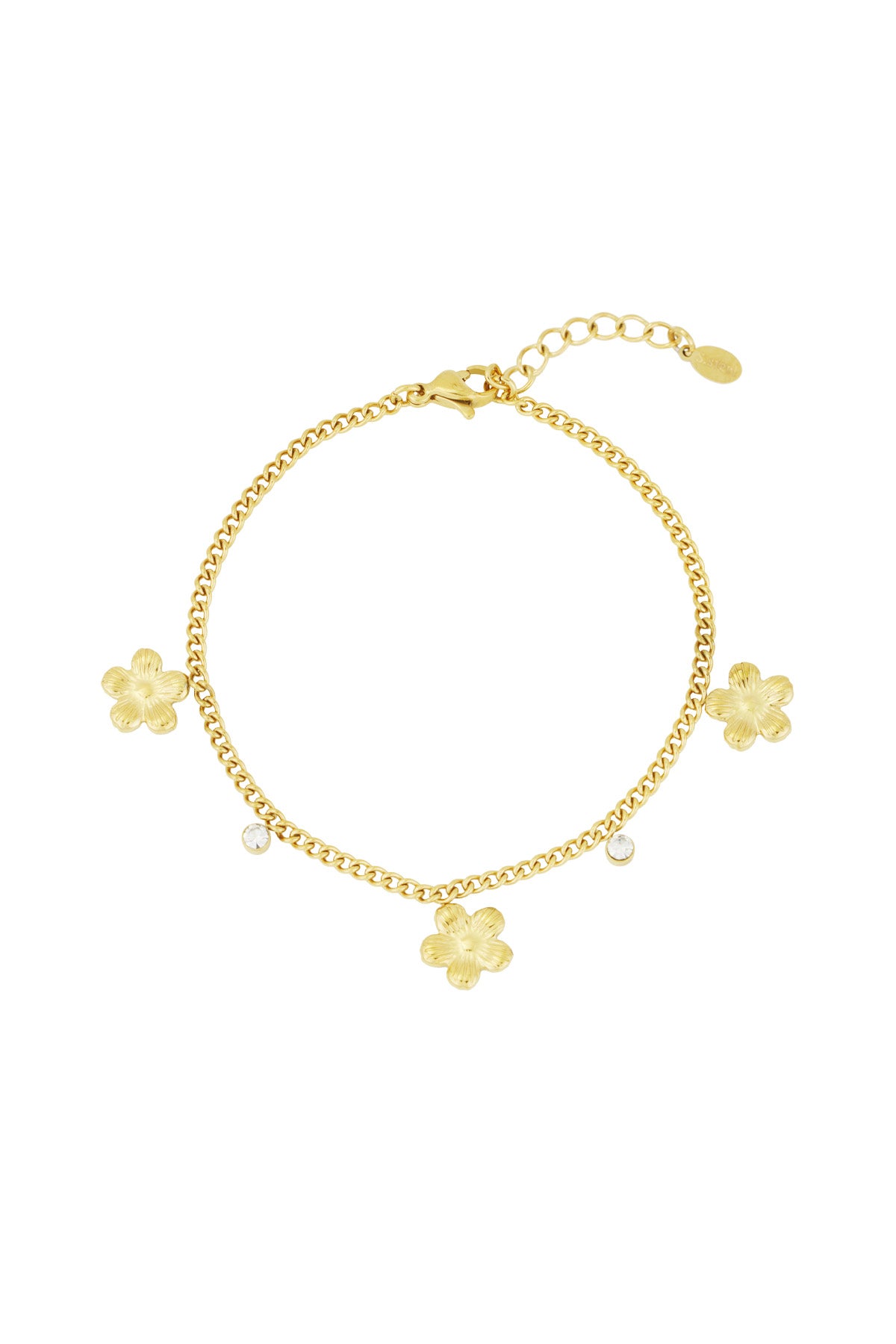 Schimmerndes Blumenarmband - Goldfarben