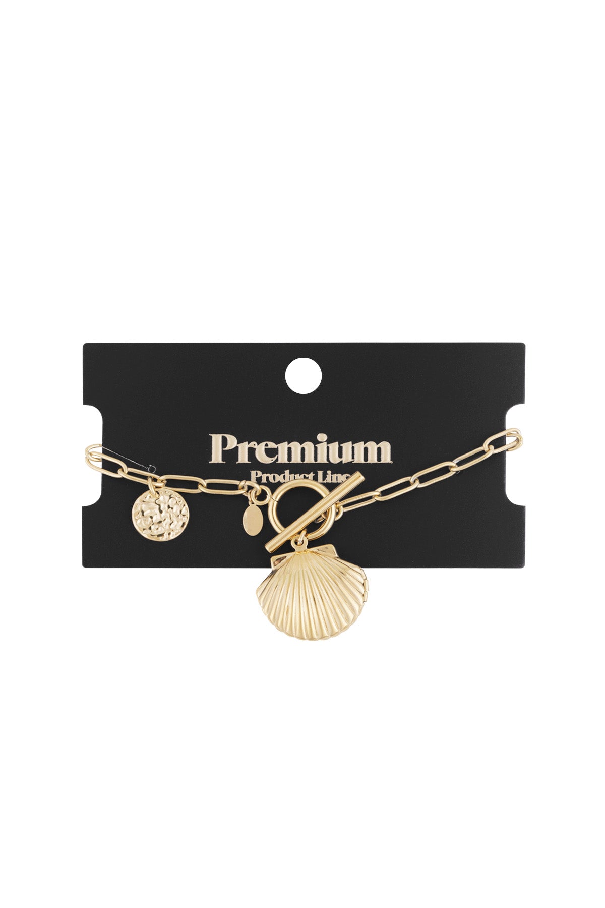 Armband mit Muschelanhänger - Goldfarben