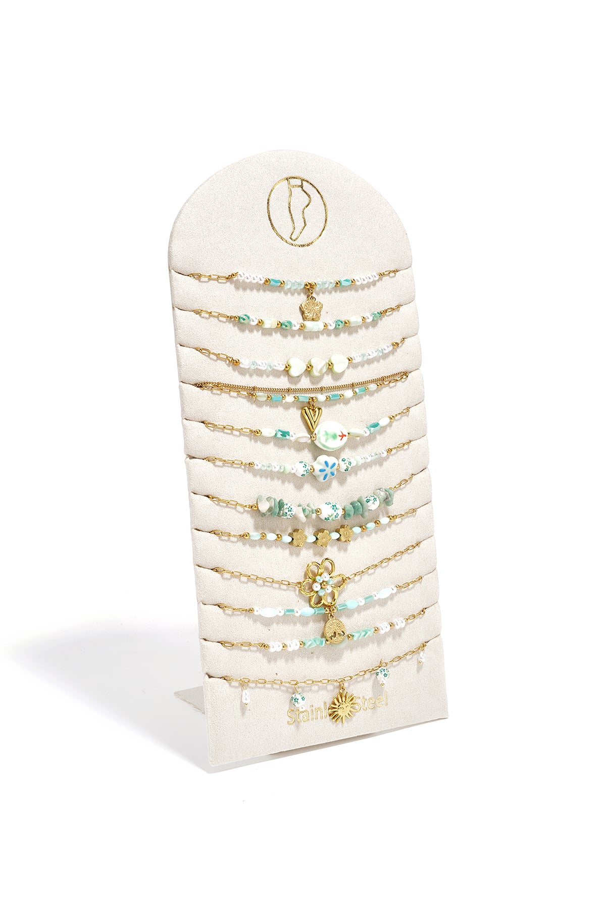 Keramik-Fußkettchen-Set, Blumen-Urlaubs-/Strand-Romantik-Serie, Damenschmuck