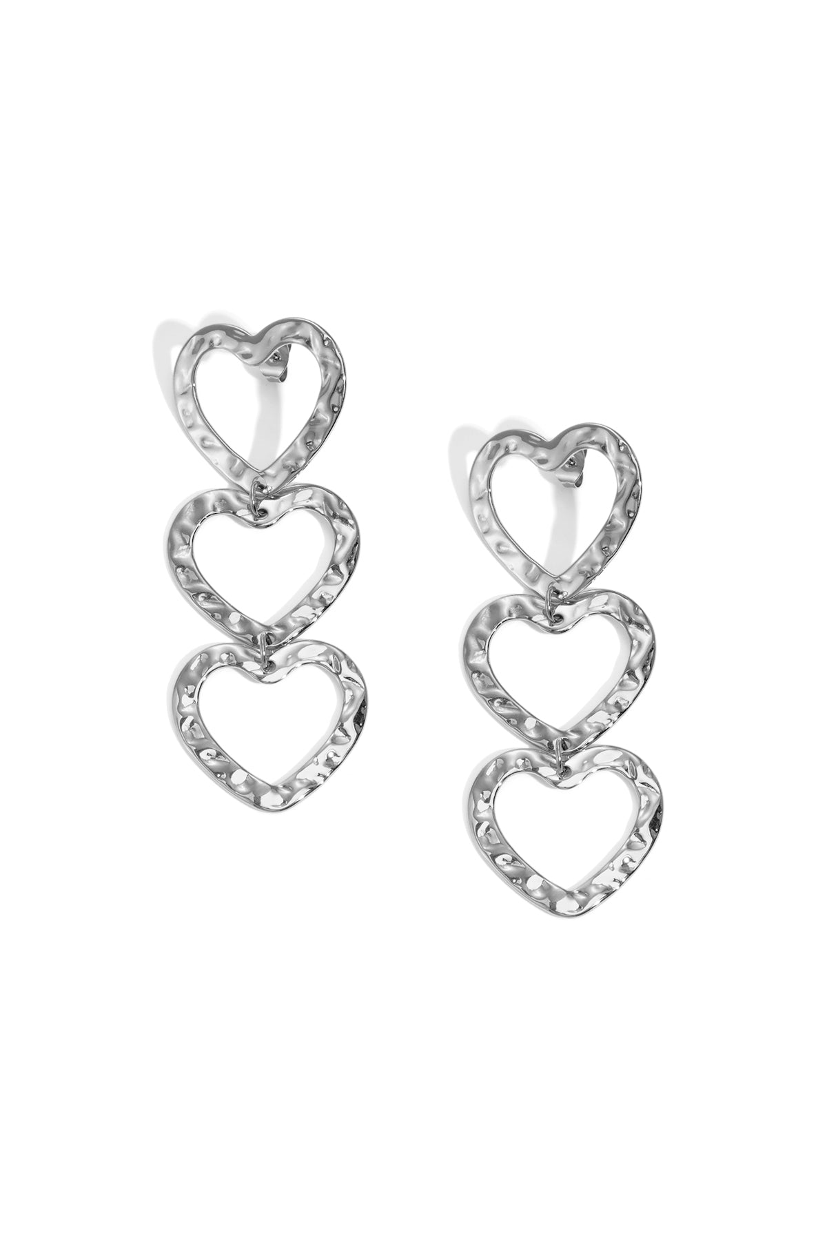Edelstahl-Ohrhänger mit Herz-Motiv, lässig, täglich, einfache Serie, Damenschmuck