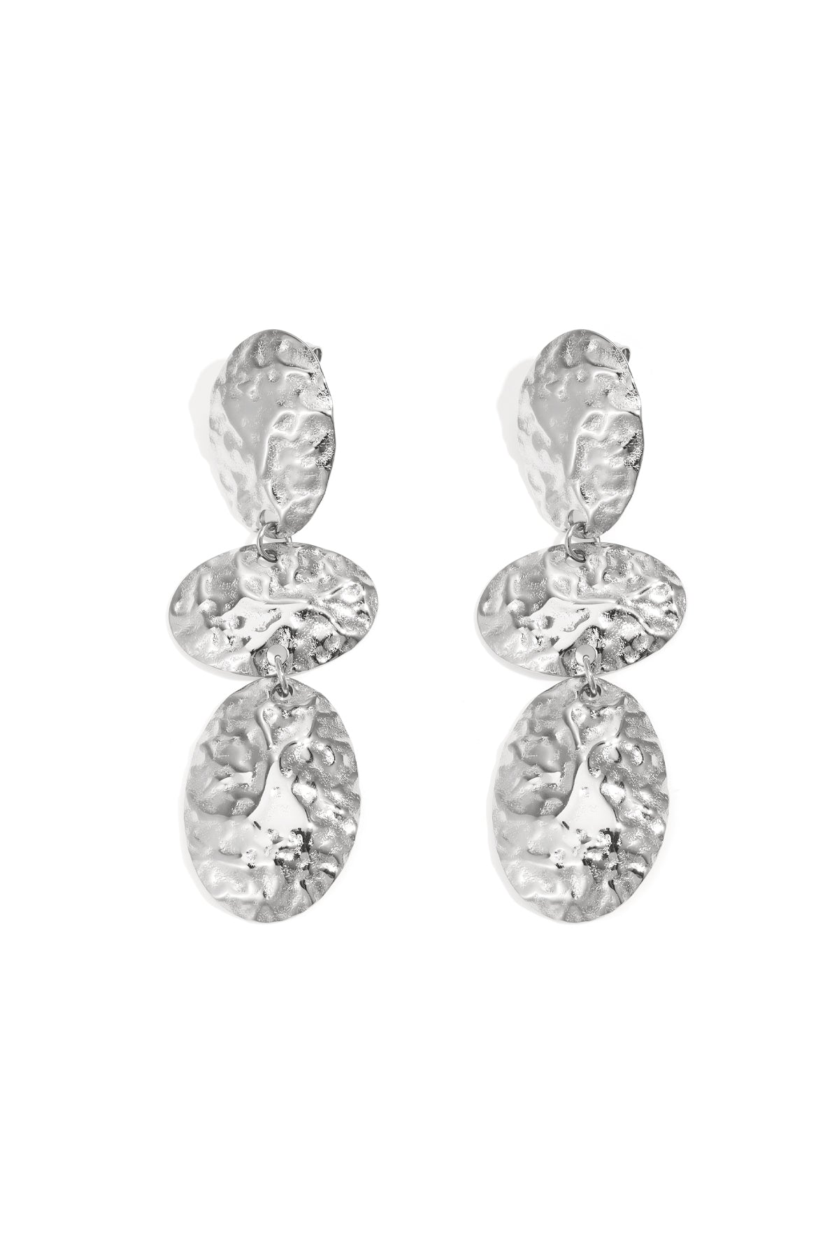Ohrhänger aus Edelstahl, unregelmäßige Form, lässig-schlichte Serie, Damenschmuck
