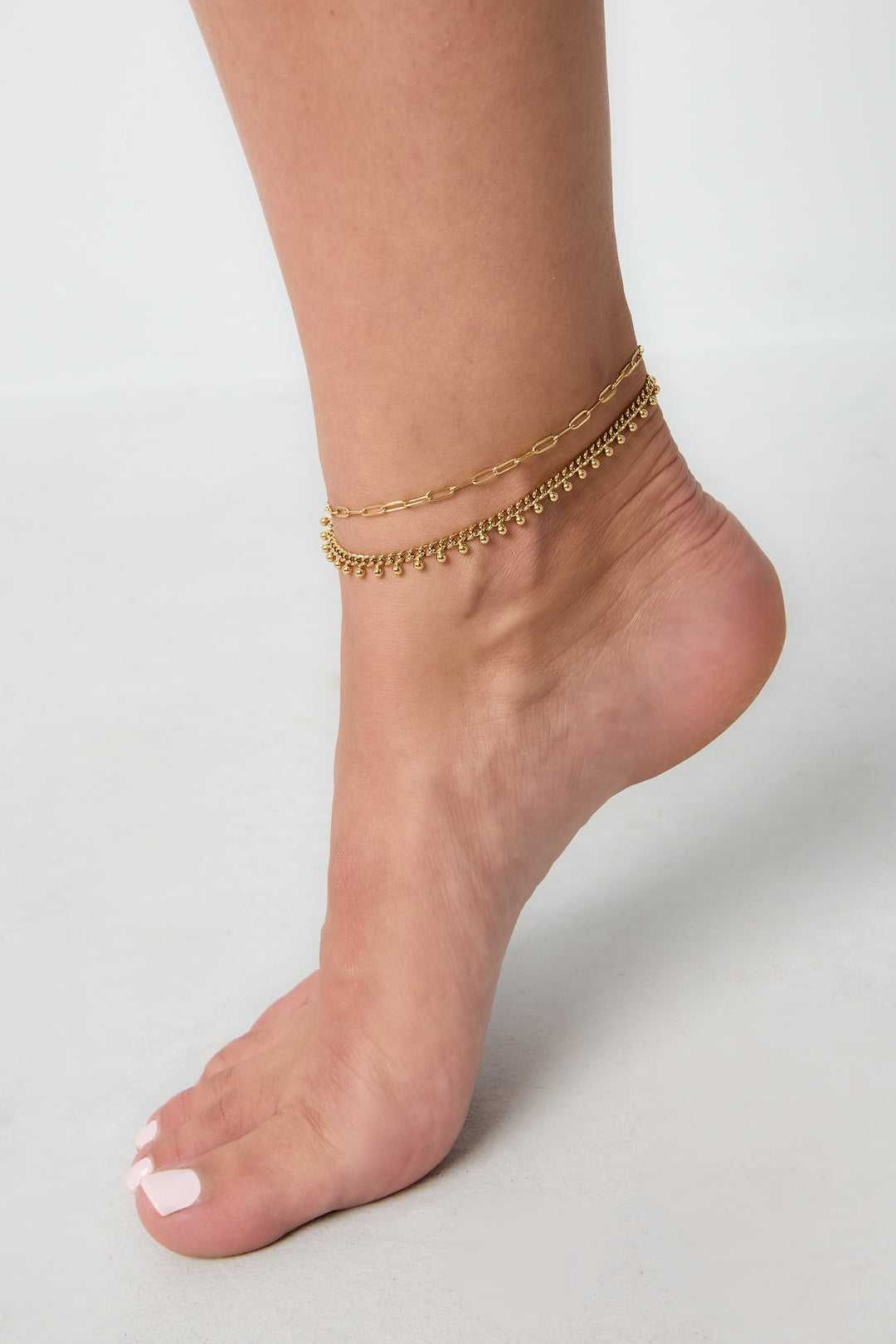Edelstahl-Fußkettchen, schlichte und lässige Serie, Damenschmuck