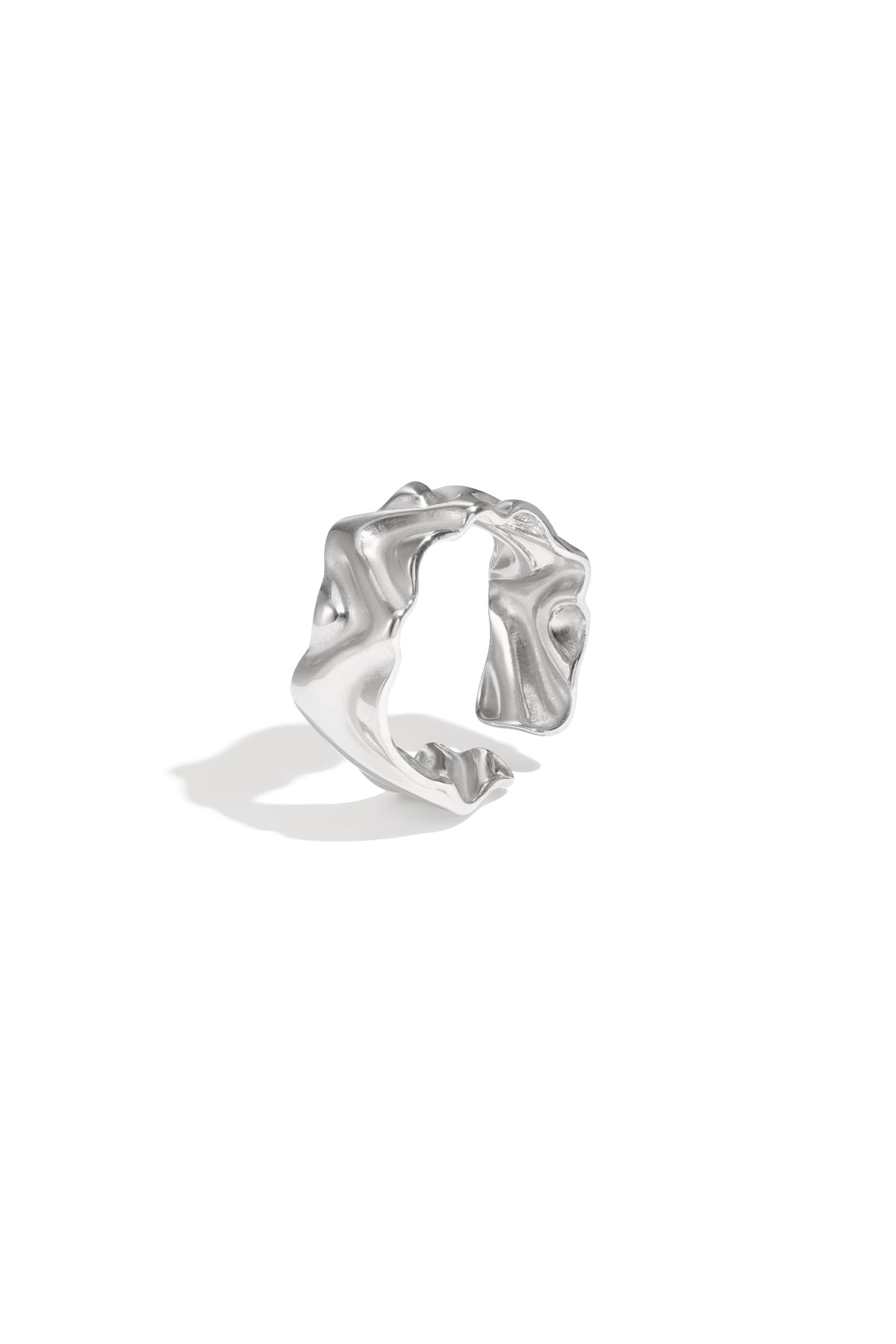 Edelstahl Minimalistische Ringe unregelmäßige Form Casual Daily Simple Serie Damenschmuck