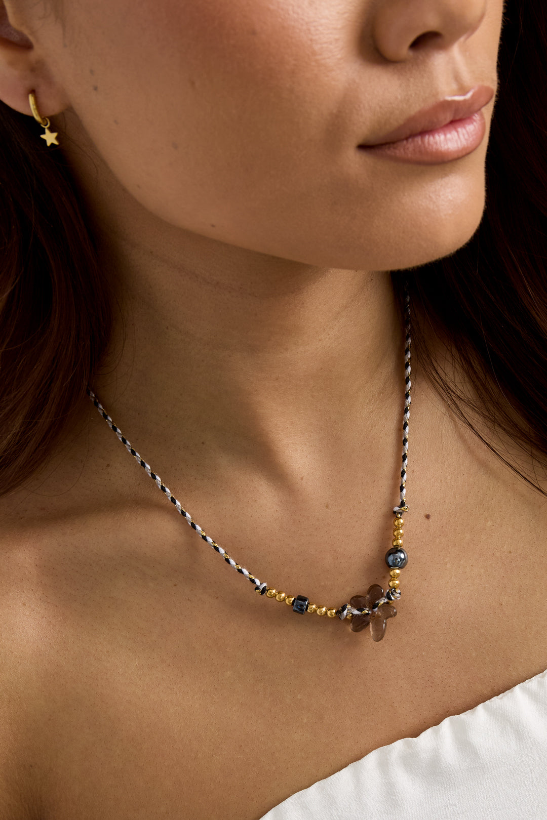Polyester Perlen Halsketten Blume Casual Täglich Einfache Serie frauen schmuck