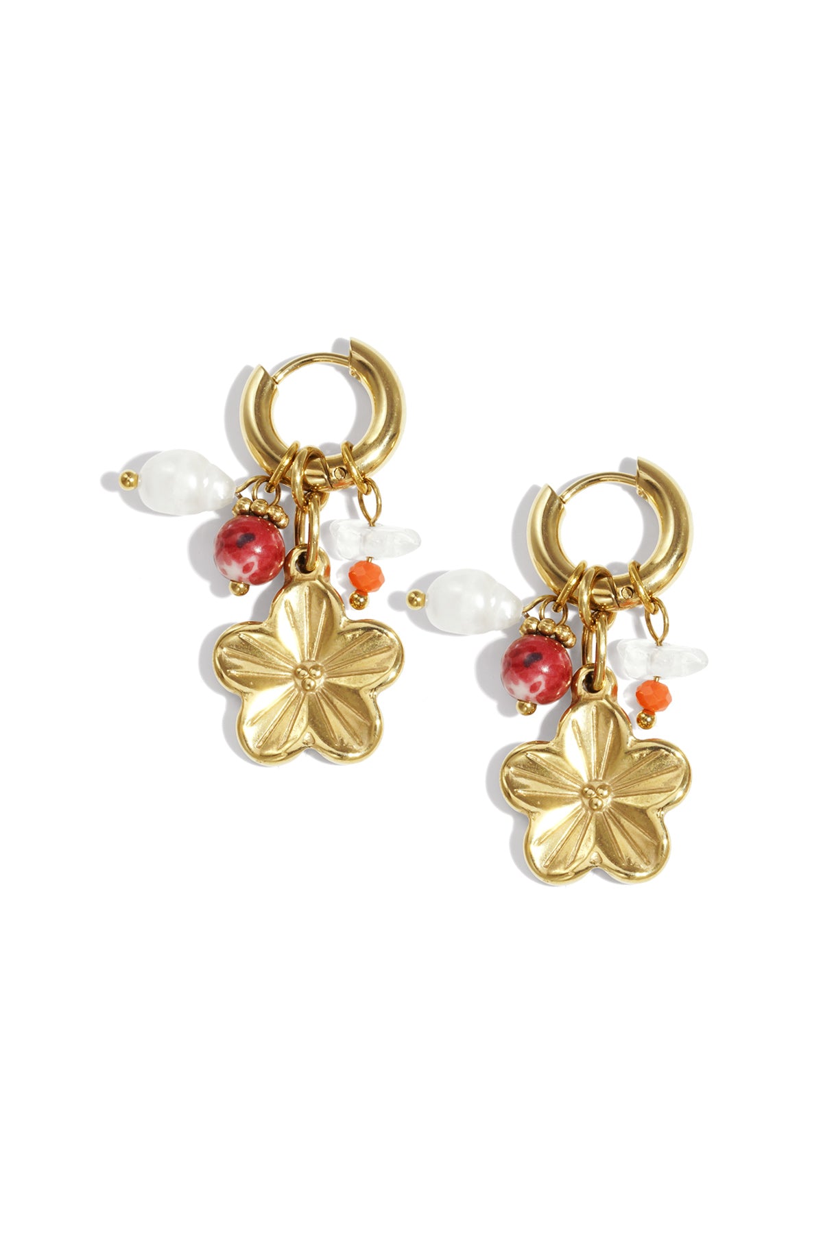 Edelstahl Tropfen Ohrringe Blume Casual Täglich Einfache Serie frauen schmuck