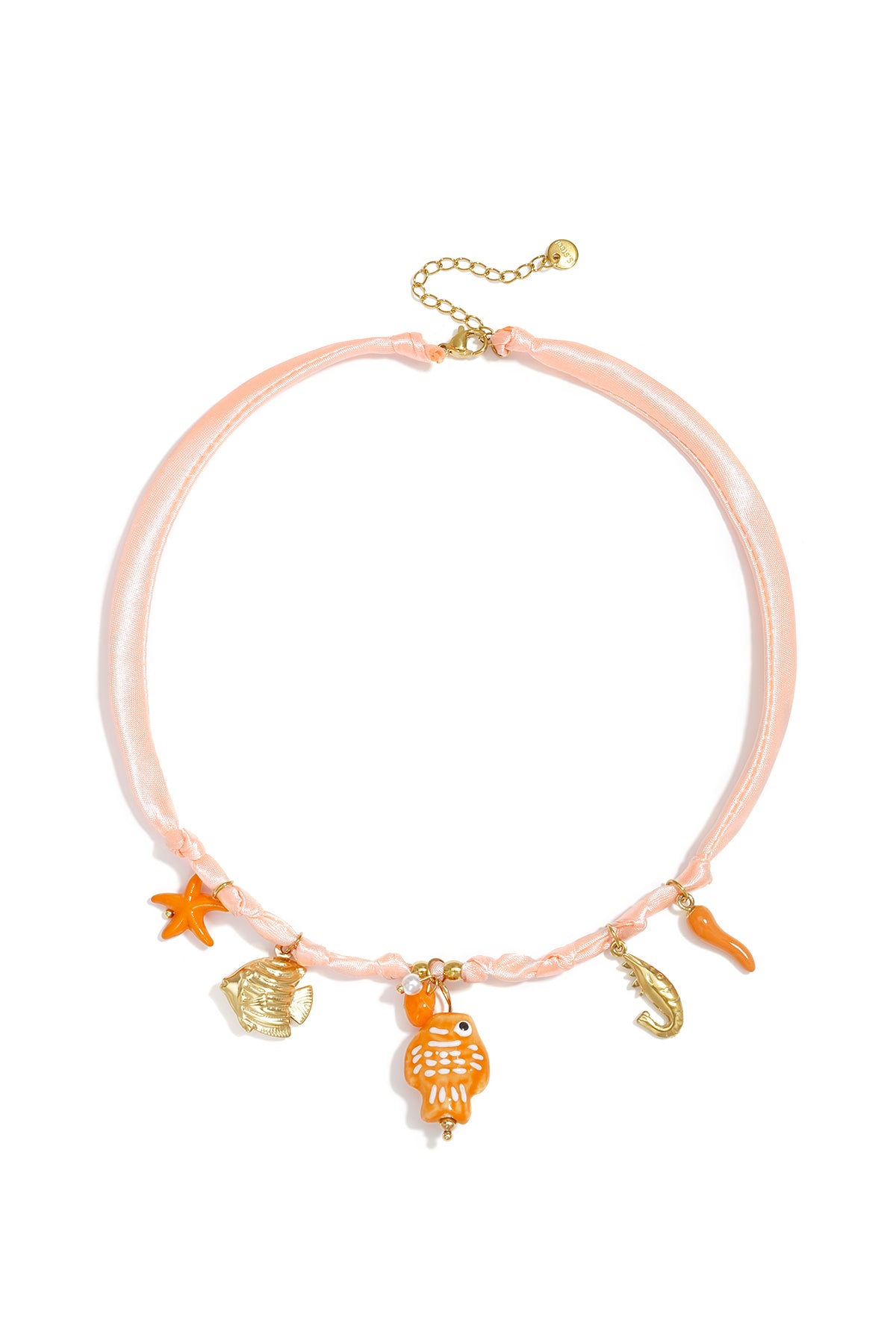 Geflochtene Halsketten aus Polyester, Fischmotiv, Urlaubs-/Strand-Romantik-Serie, Damenschmuck