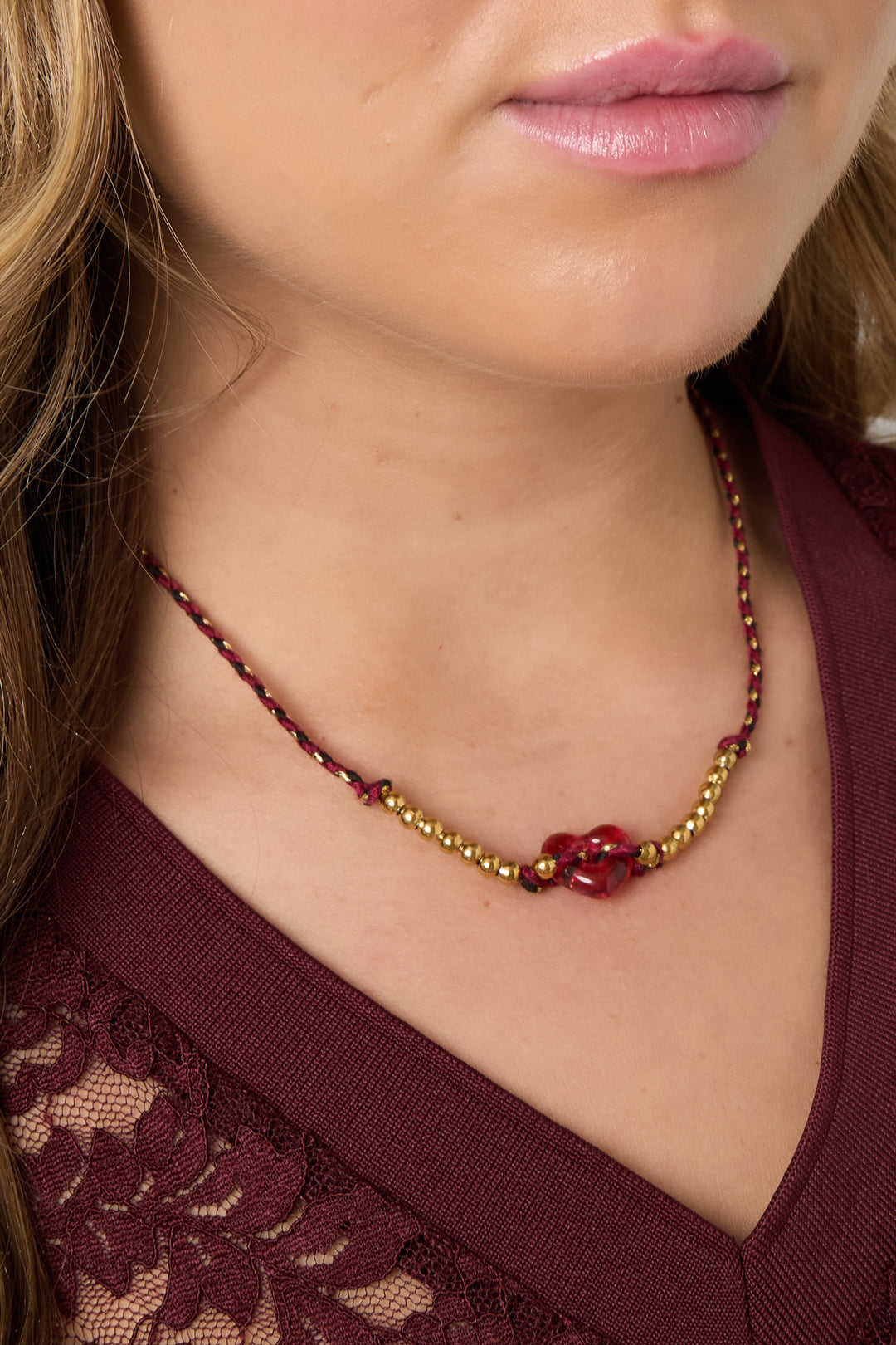 Polyester Perlen Halsketten Herz Casual Täglich Einfache Serie frauen schmuck
