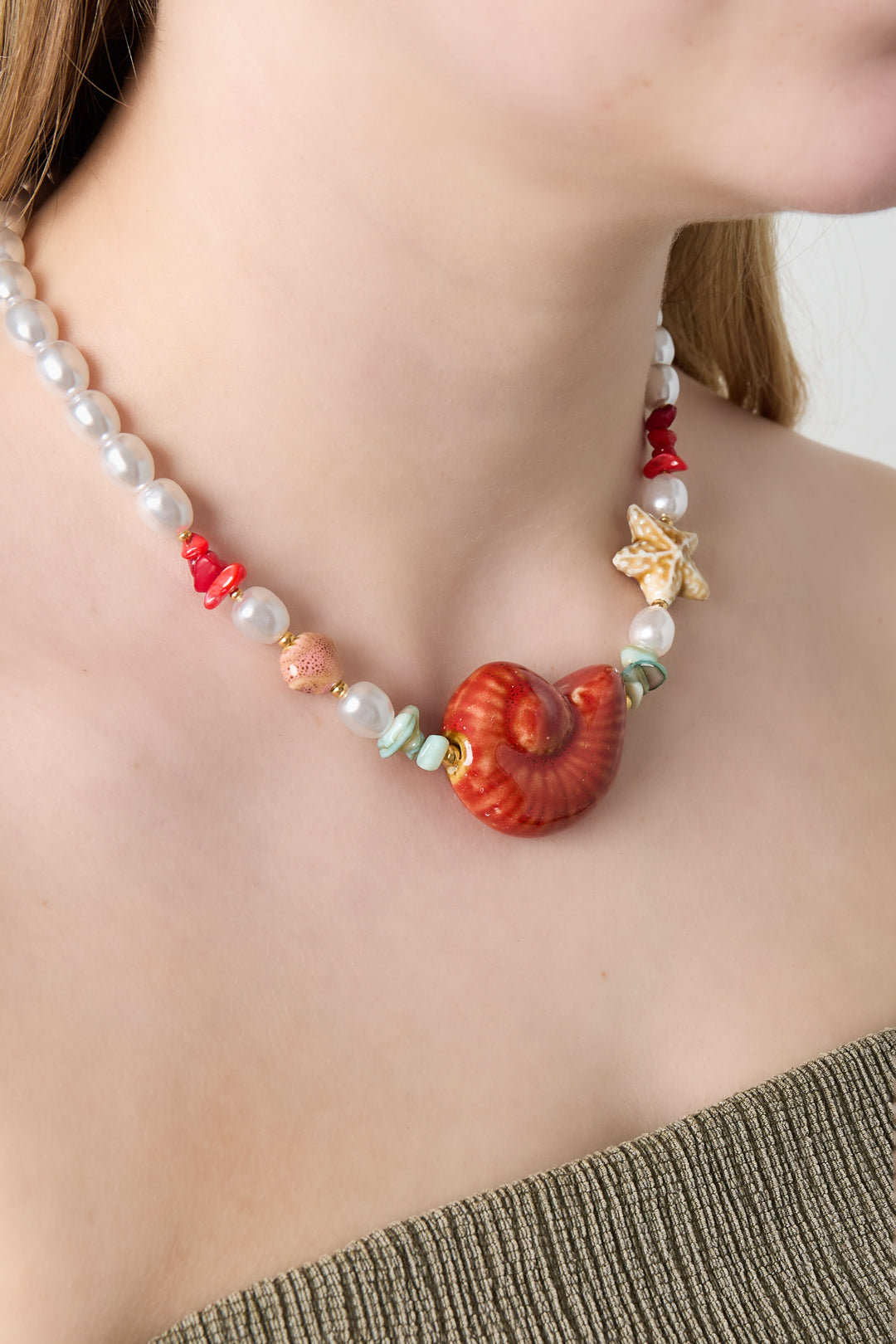 Halsketten mit Kunstperlen, Schildkröte, lässig, Urlaub/Strand, einfache Serie, Damenschmuck