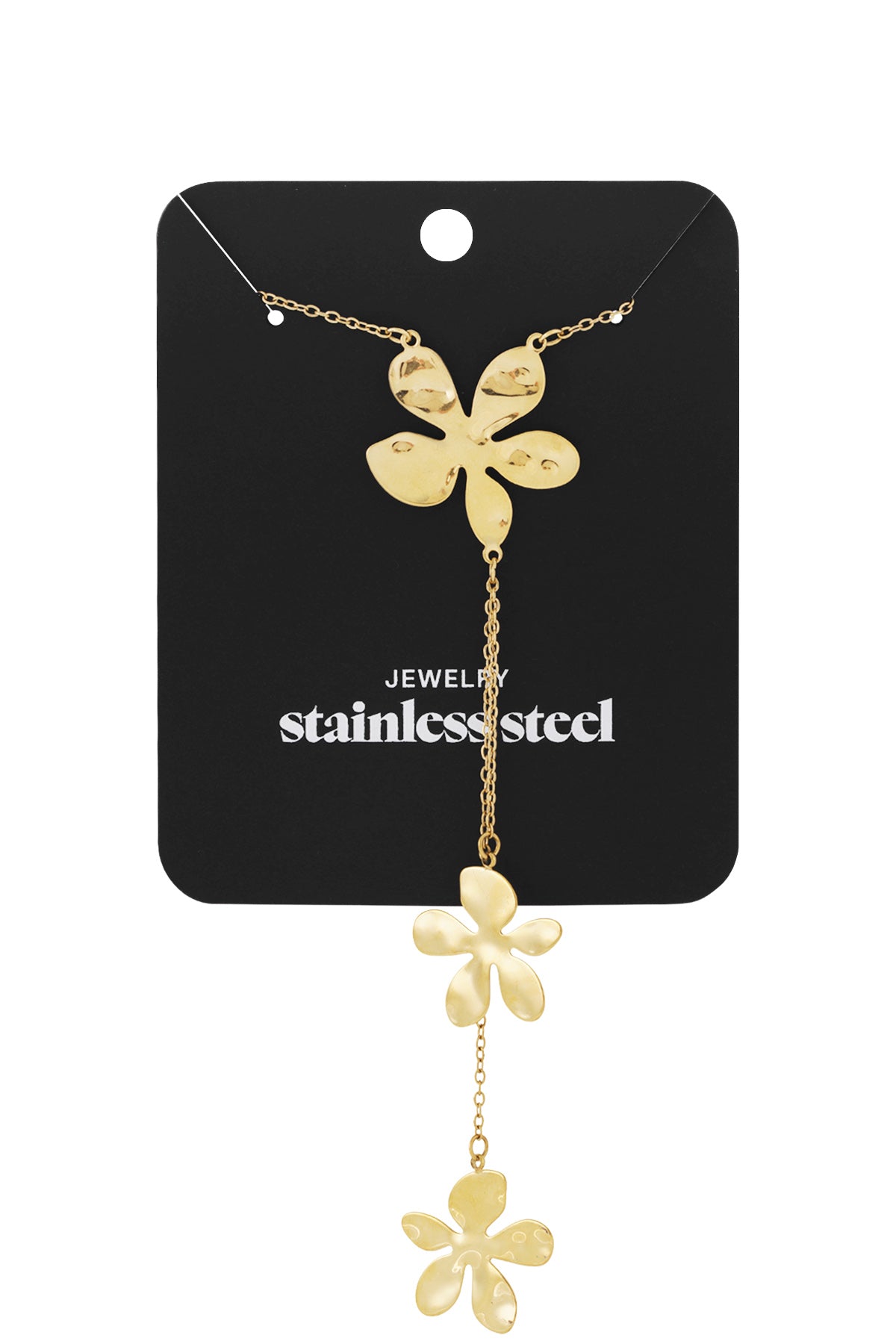 Lange Blumen-Party-Halskette – Goldfarbe - Goldfarbefarbe