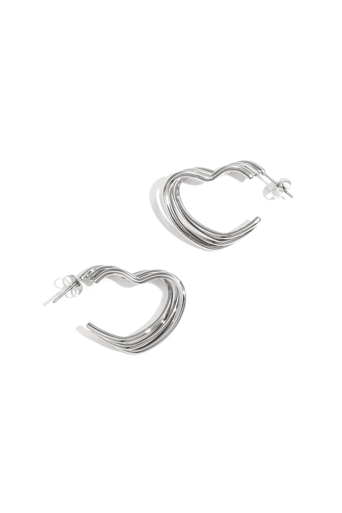 Edelstahl Creolen Herz Casual Täglich Einfache Serie frauen schmuck