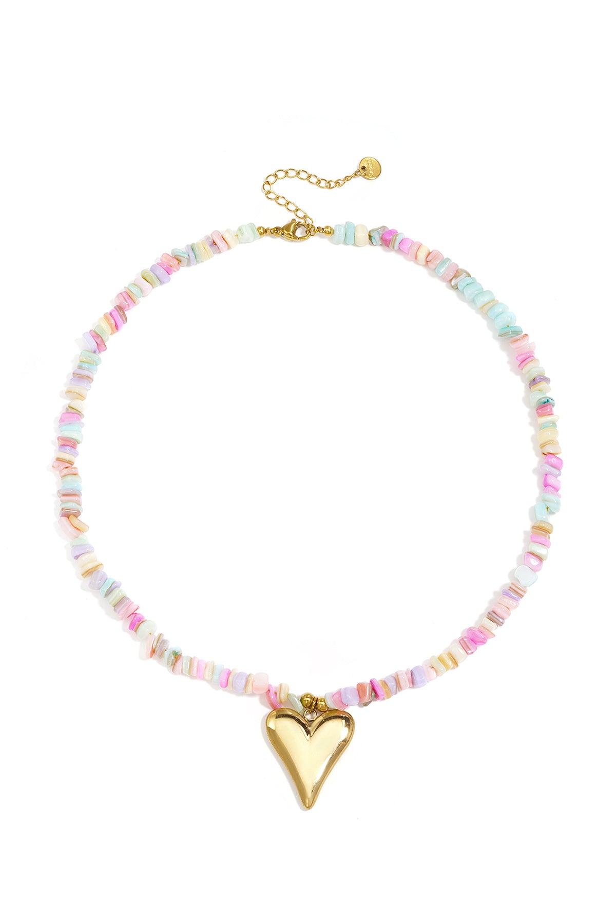 Edelstahl-Perlenkette Herzmotiv, Urlaubs- und romantische Serie, Damenschmuck