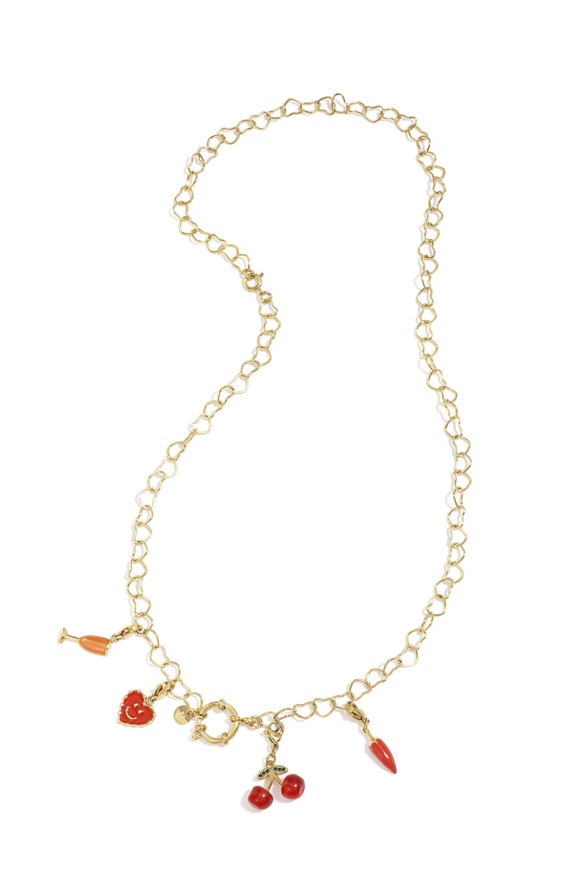 2-in-1-Halskette und Armband mit herzförmigen Gliedern