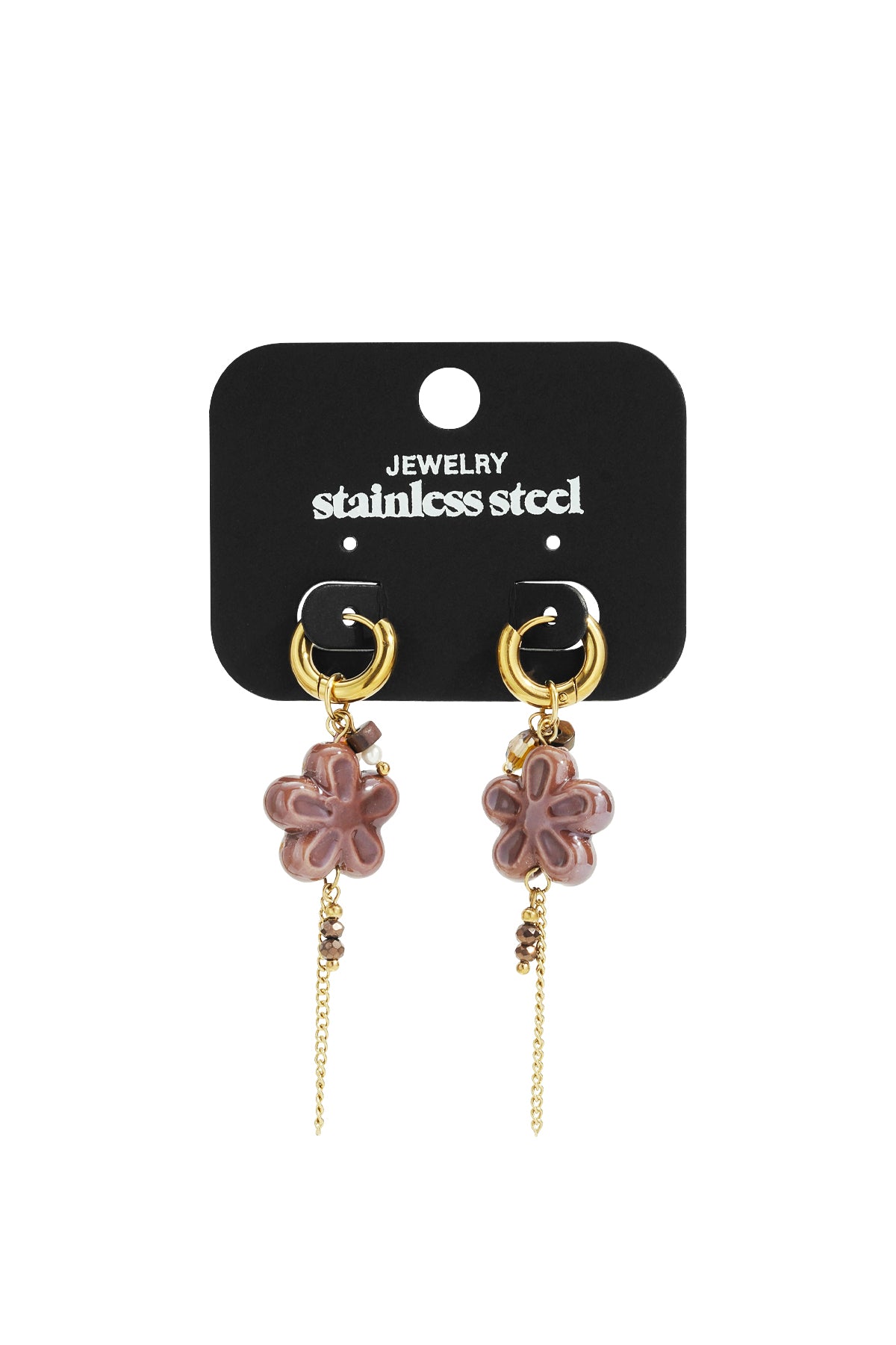 Edelstahl Tropfen Ohrringe Blume Casual Täglich Einfache Serie frauen schmuck