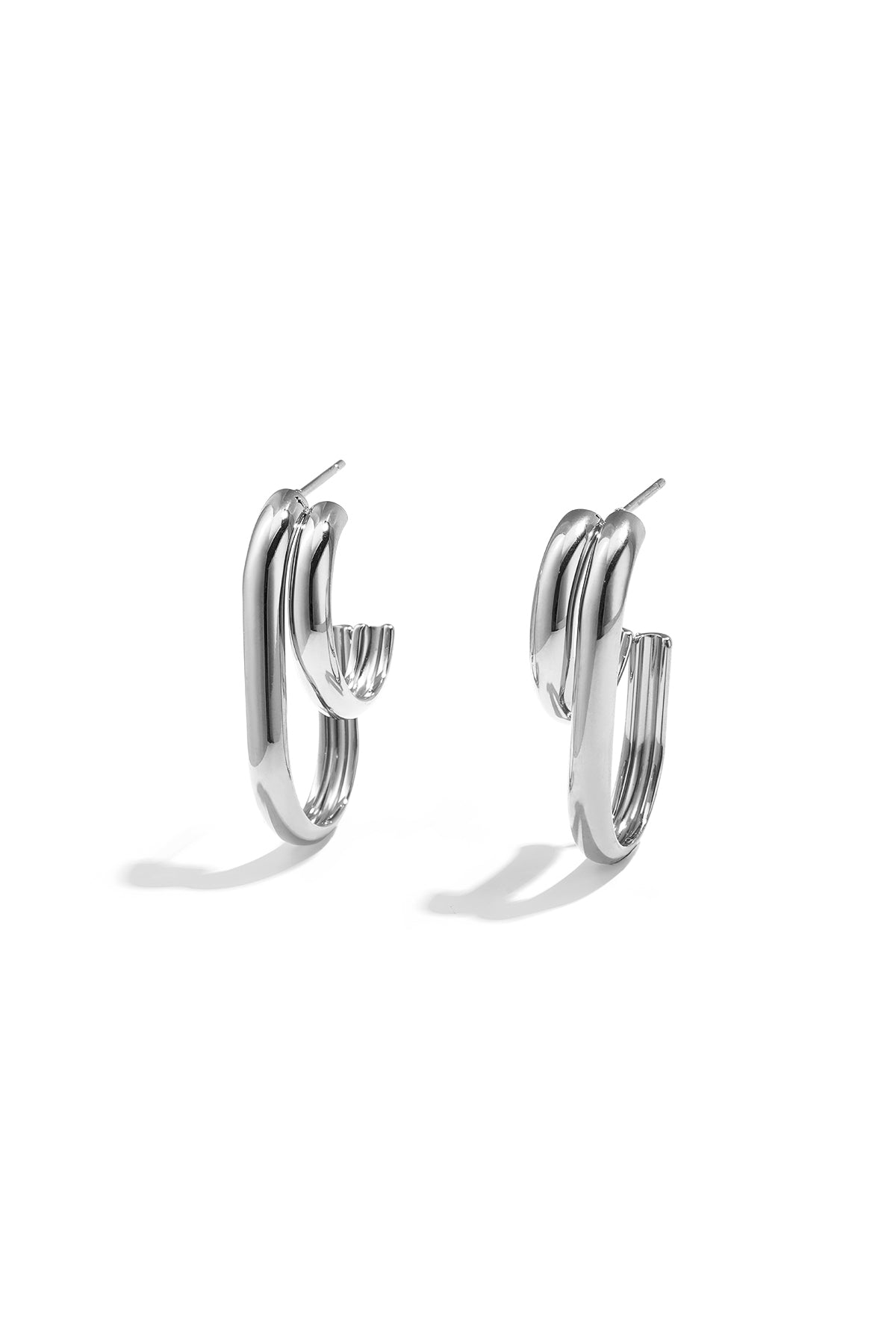 Ohrringe aus Edelstahl, geometrische Form, lässig-schlicht, für Damen.