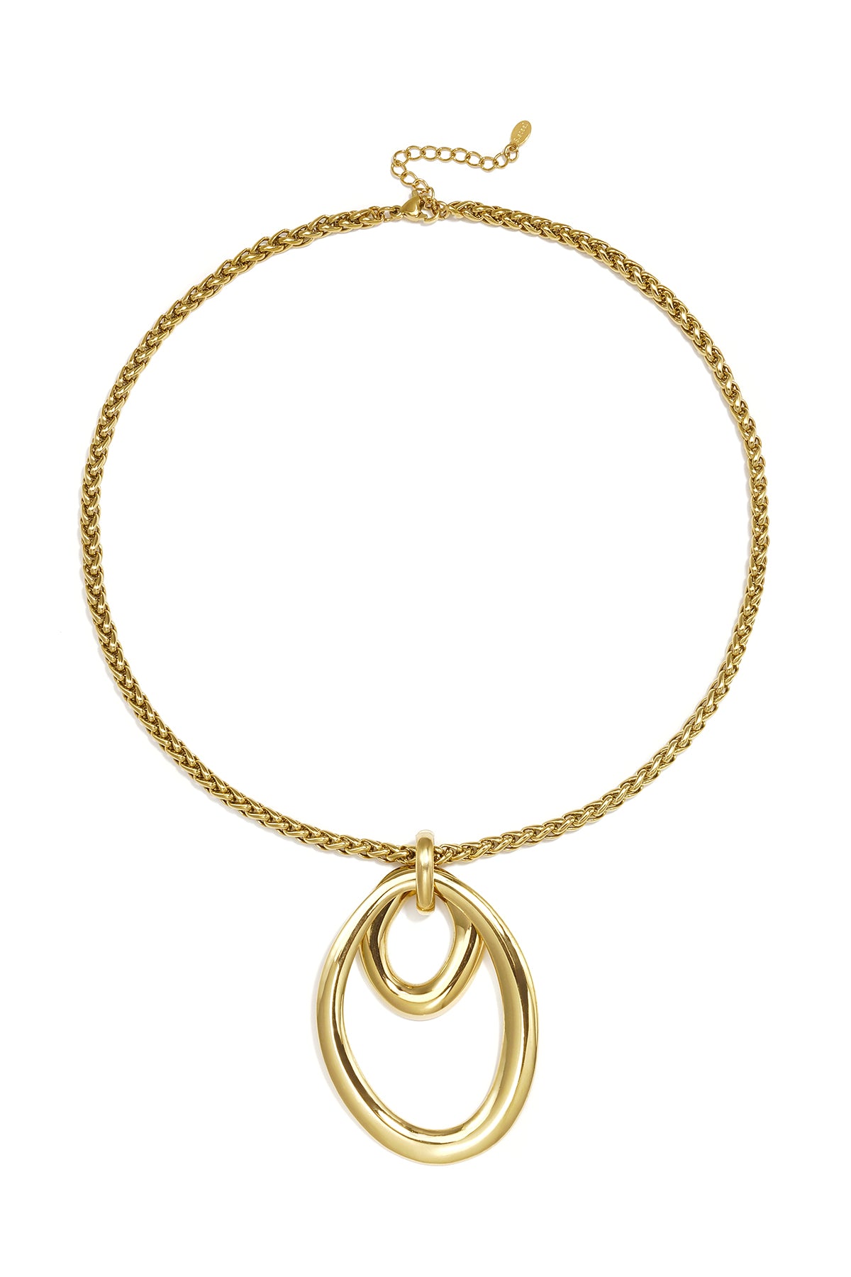 Halsketten mit Anhänger aus Edelstahl, Kreis, Lässig, Alltag, Schlichte Serie, Damenschmuck