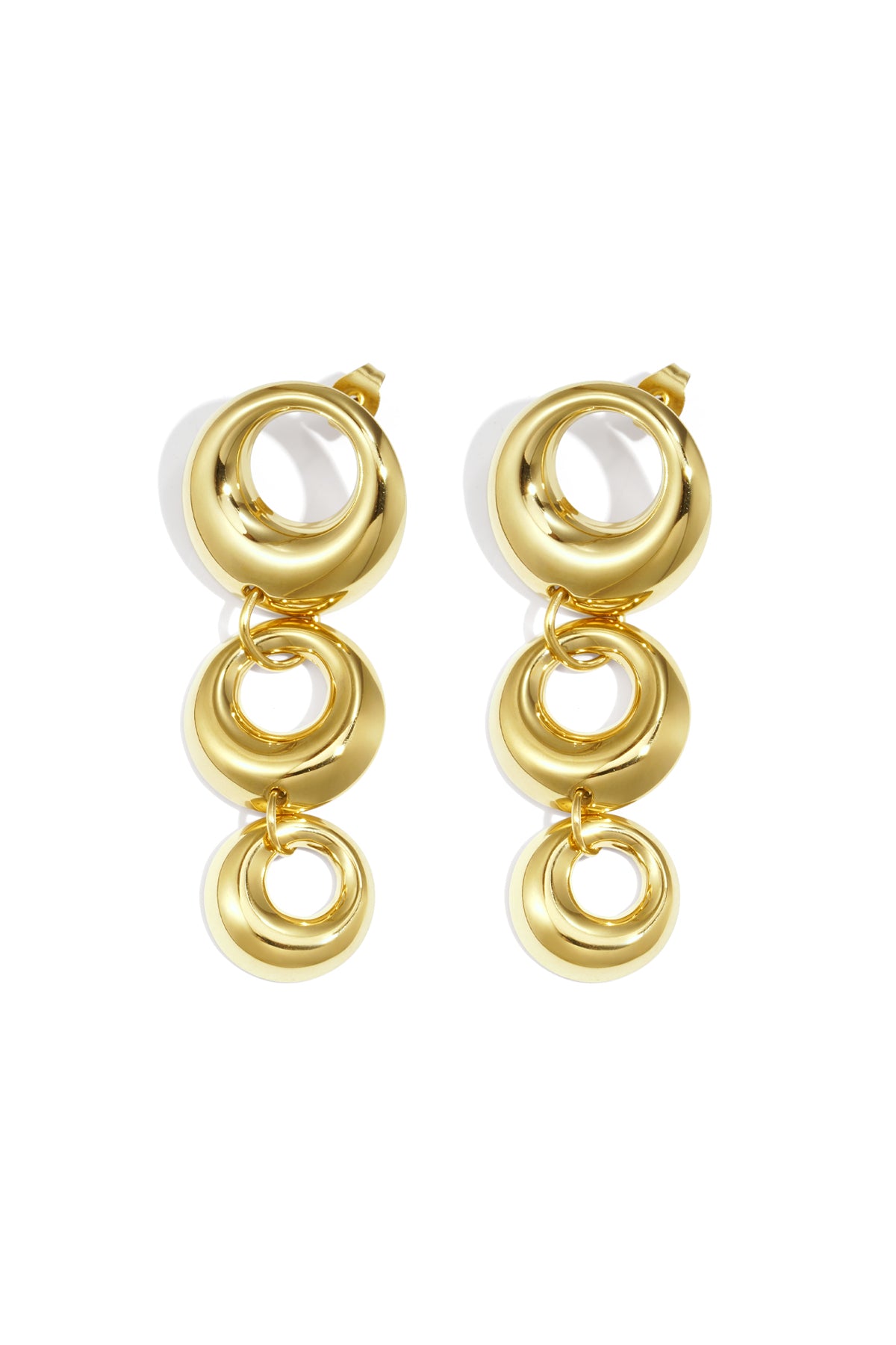 Edelstahl-Ohrhänger Kreis Casual Daily Simple Series Damenschmuck