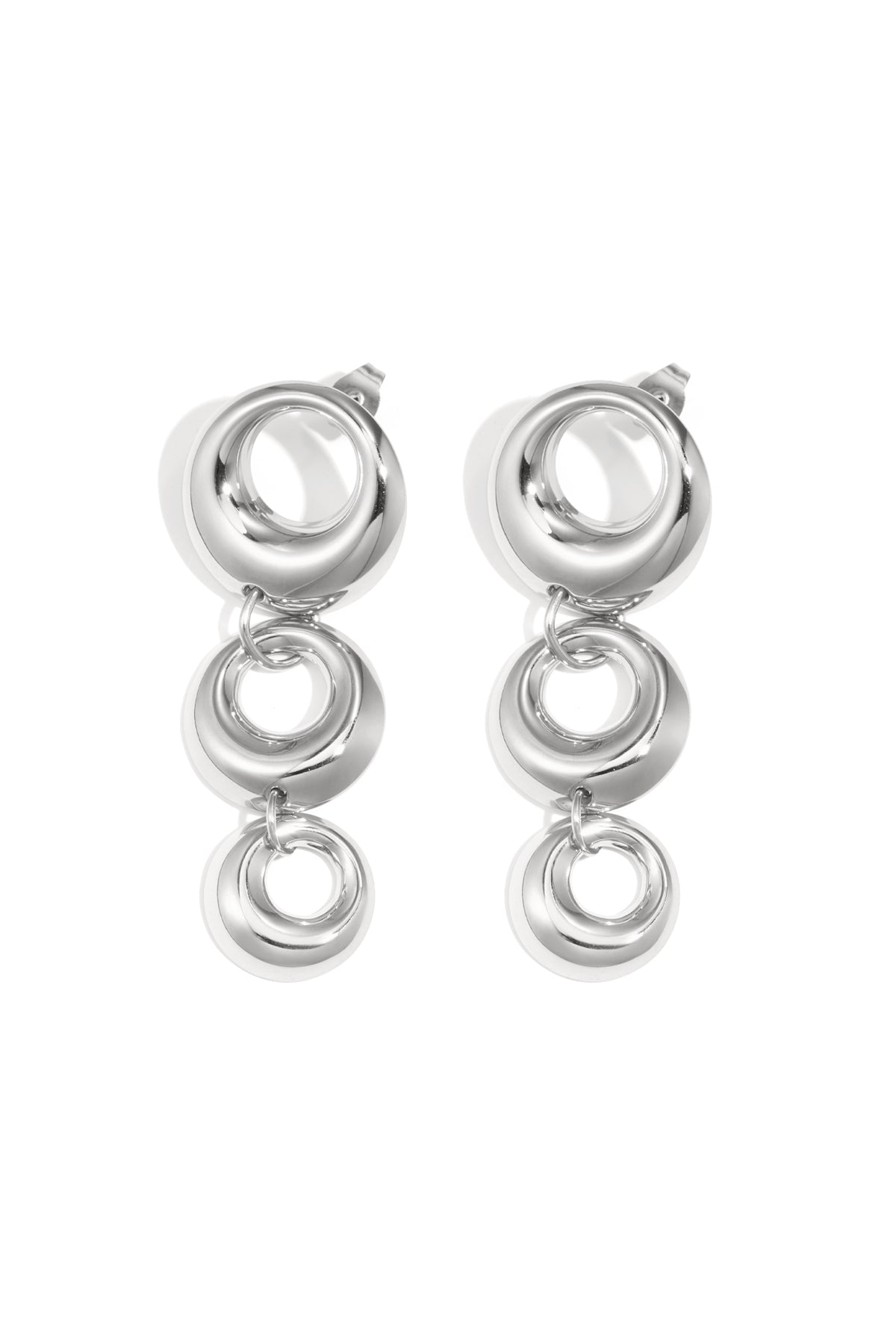 Edelstahl-Ohrhänger Kreis Casual Daily Simple Series Damenschmuck