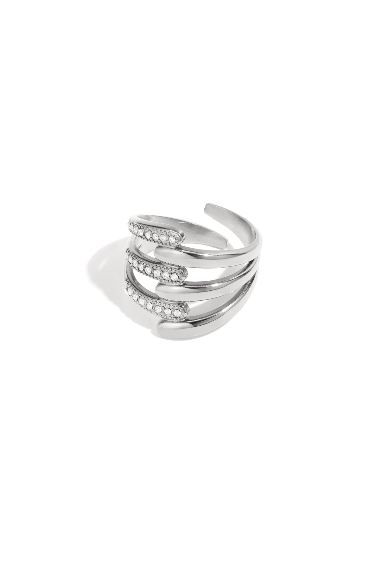 Edelstahl Statement Ringe Linien Casual Daily Simple Serie Damenschmuck