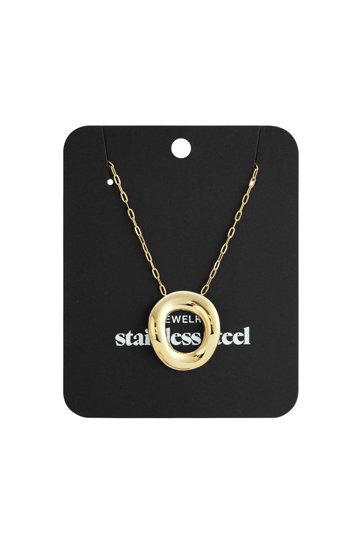 Edelstahl Anhänger Halsketten Kreis Casual Daily Simple Series Damenschmuck