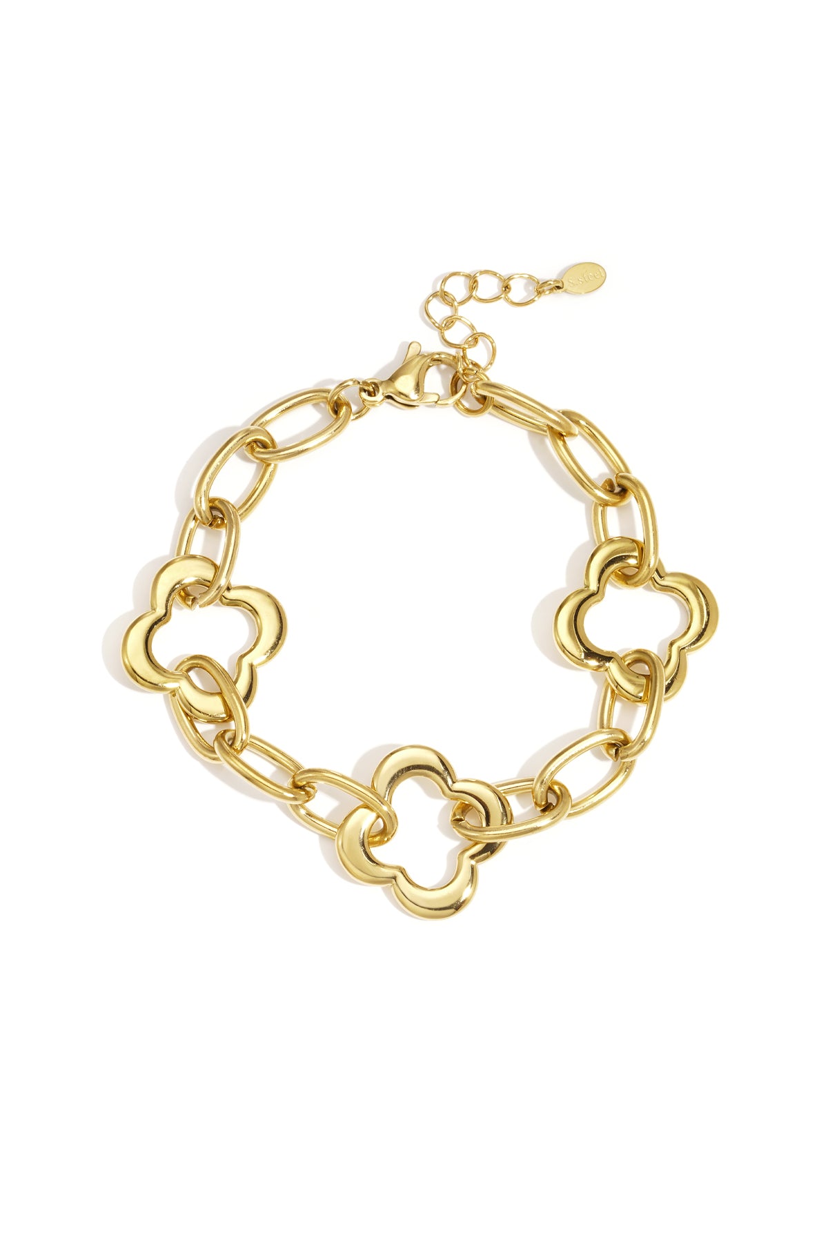 Edelstahl-Kettenarmbänder Kleeblatt Casual Daily Damenschmuck