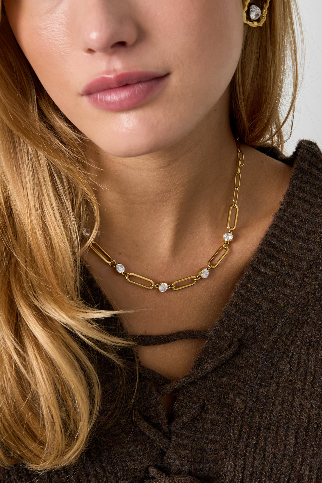 Halsketten mit Anhänger aus Edelstahl, schlichte Kreise, Alltagsschmuck-Serie, Damenschmuck