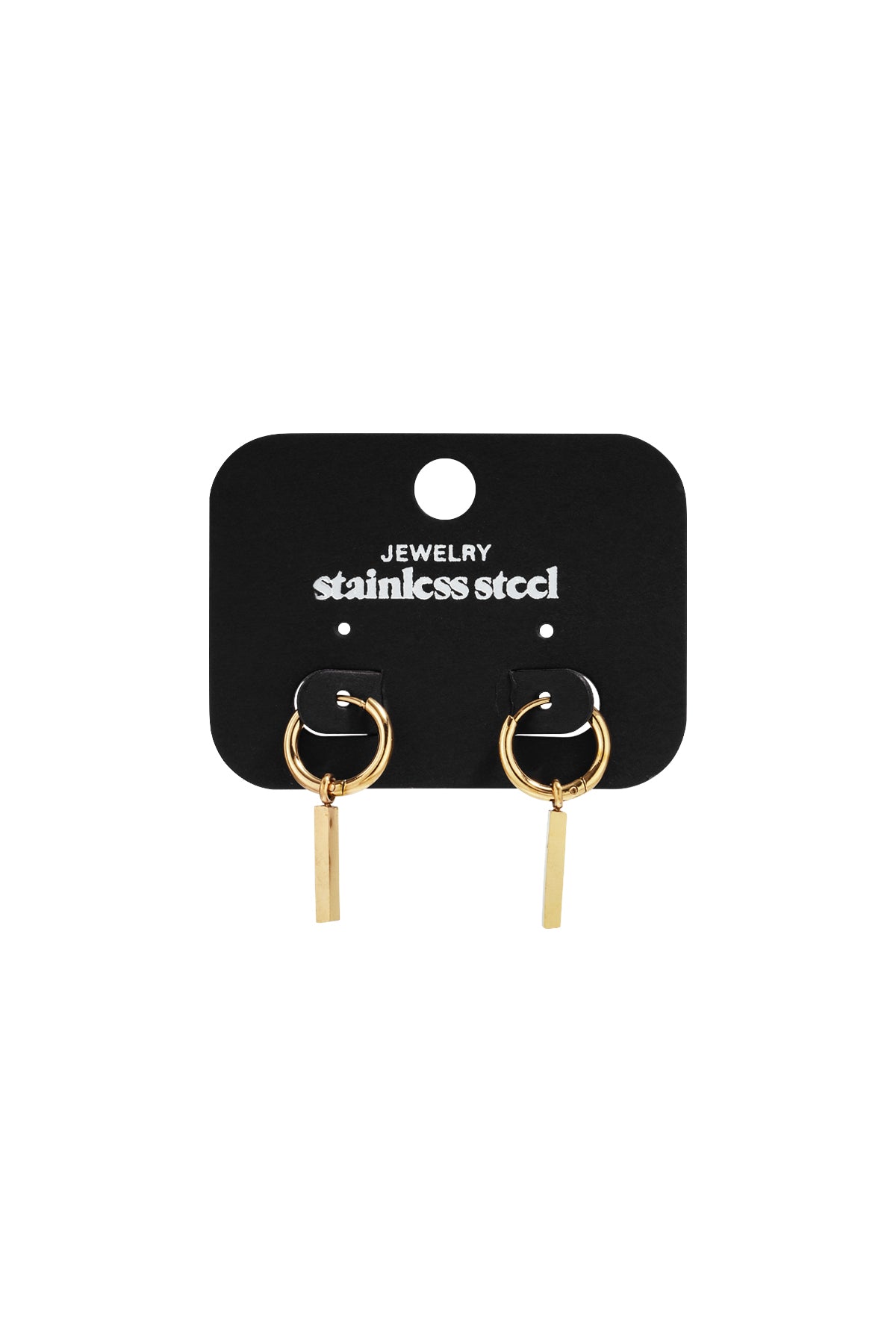 Rechteckige Ohrhänger aus Edelstahl, lässig-schlichte Serie, Damenschmuck