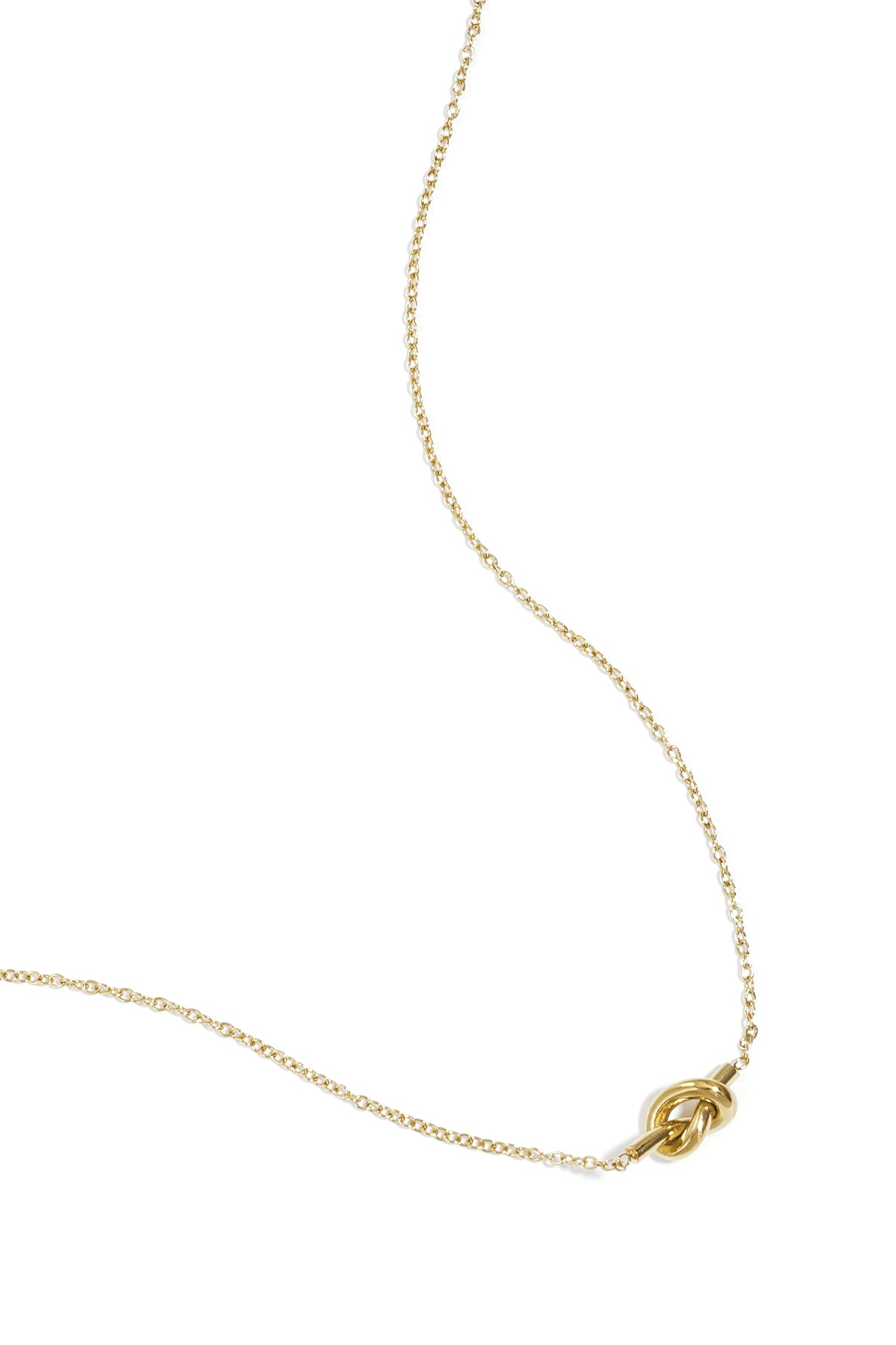 Schlichte Halskette mit geknotetem Anhänger – Goldfarbe - Goldfarbefarbe