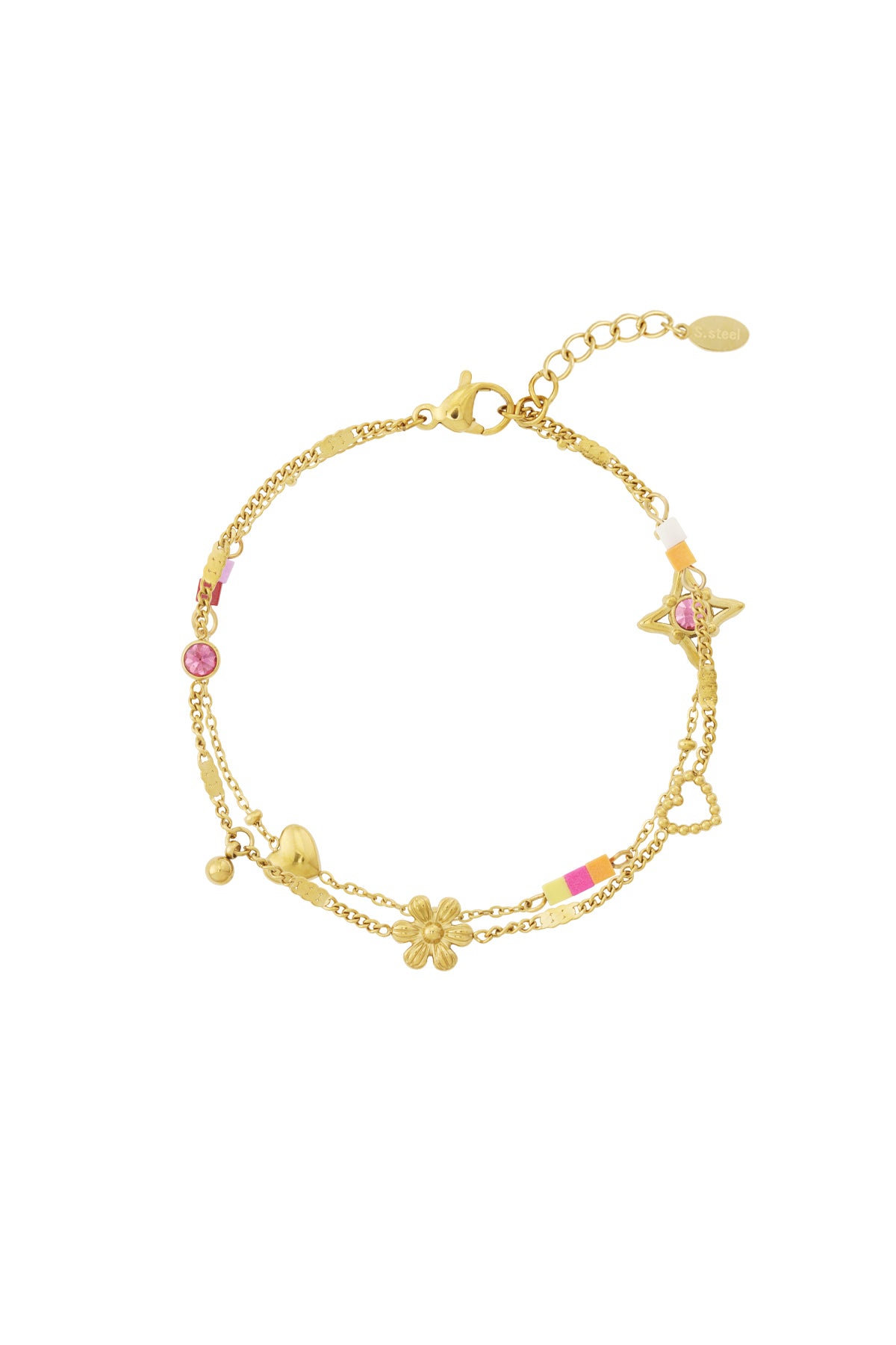 Edelstahl Charm Armbänder Blume Täglich