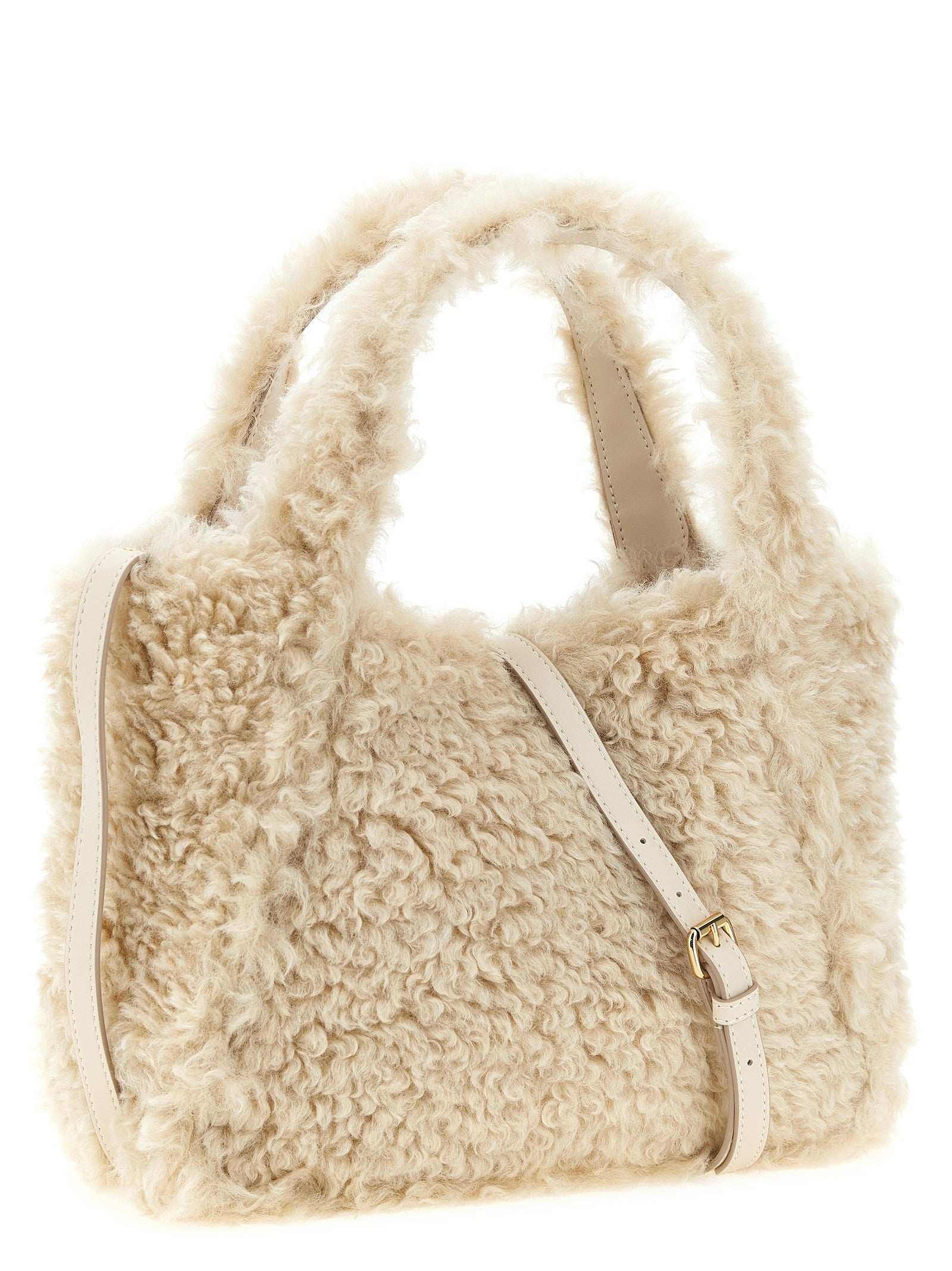 Shearling Logo Einkaufs Tasche