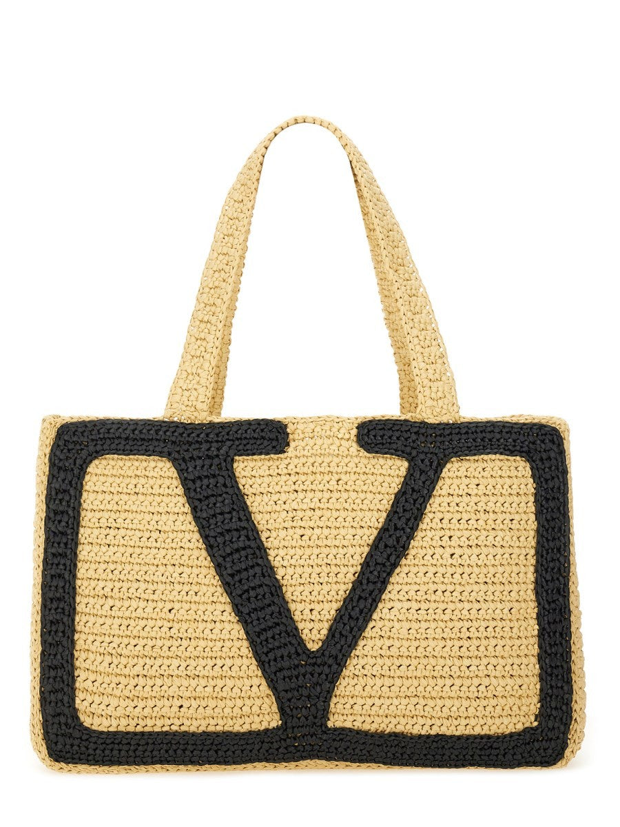 "VIVA SUPERSTAR" Große RAFFIA Einkaufs Tasche