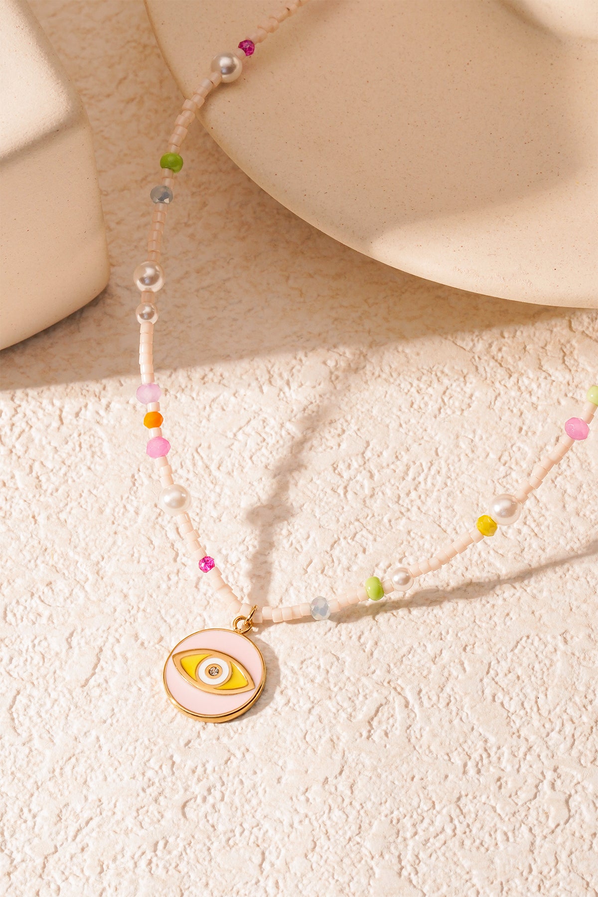 All eyes on you Halskette – Rosa mehrfarbig